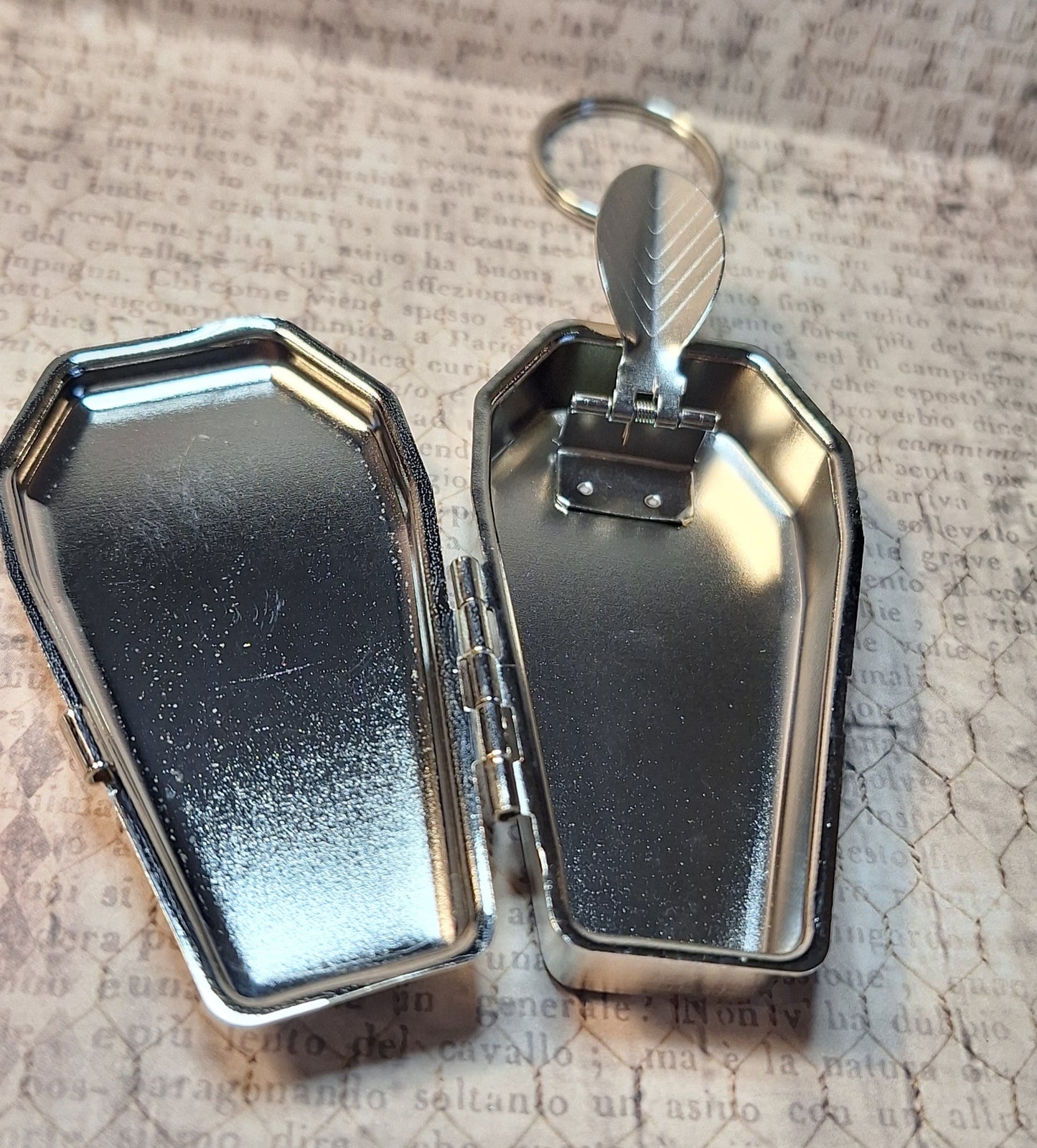 Anatomical Heart Coffin Trinket Box Holder Keychain