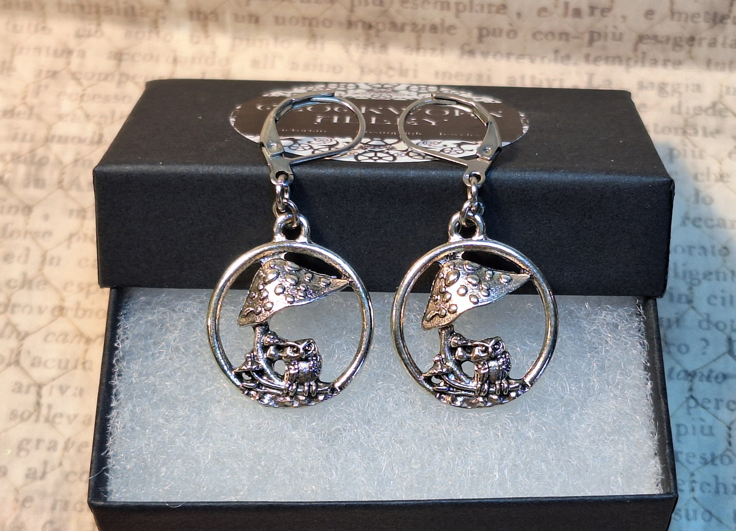 Mushroom Owl Earrings