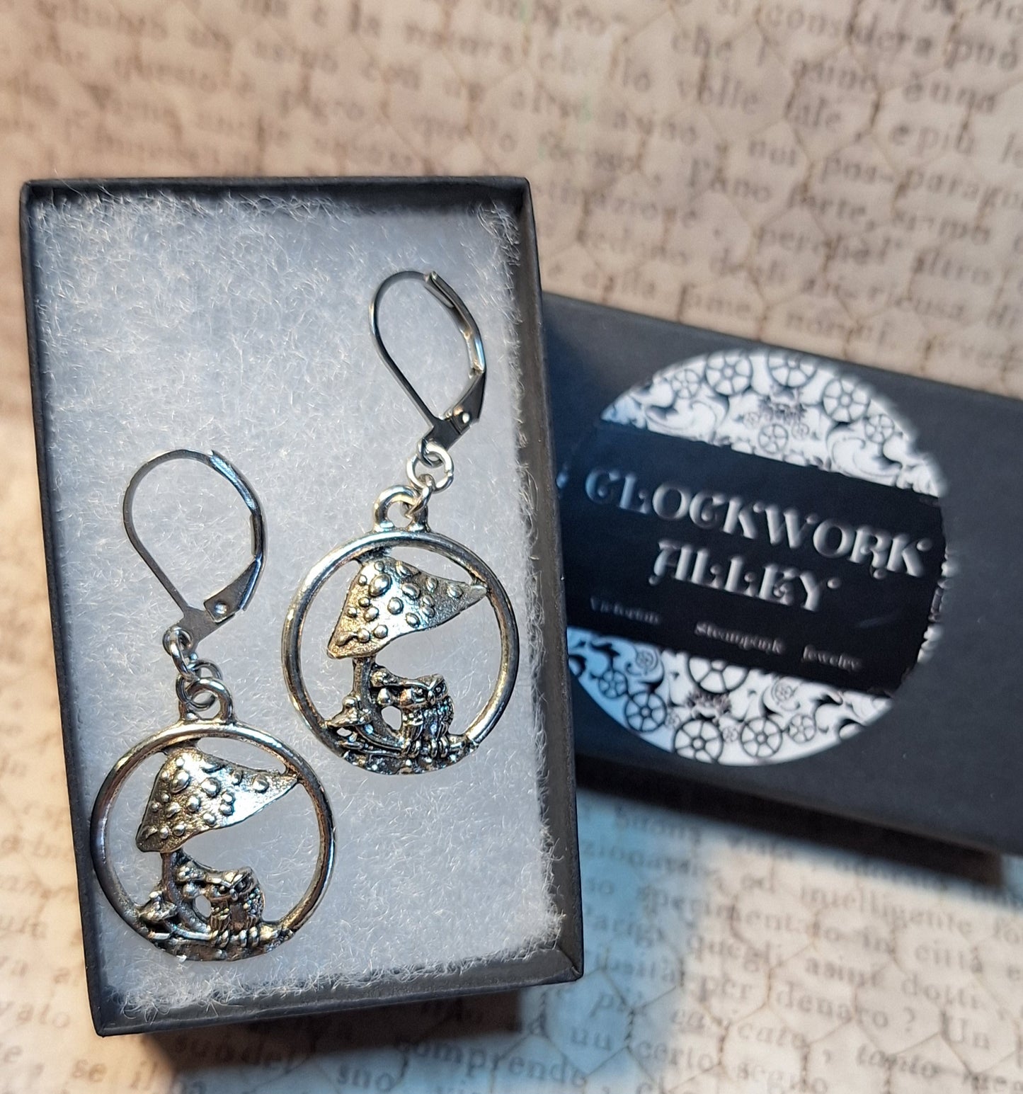 Mushroom Owl Earrings