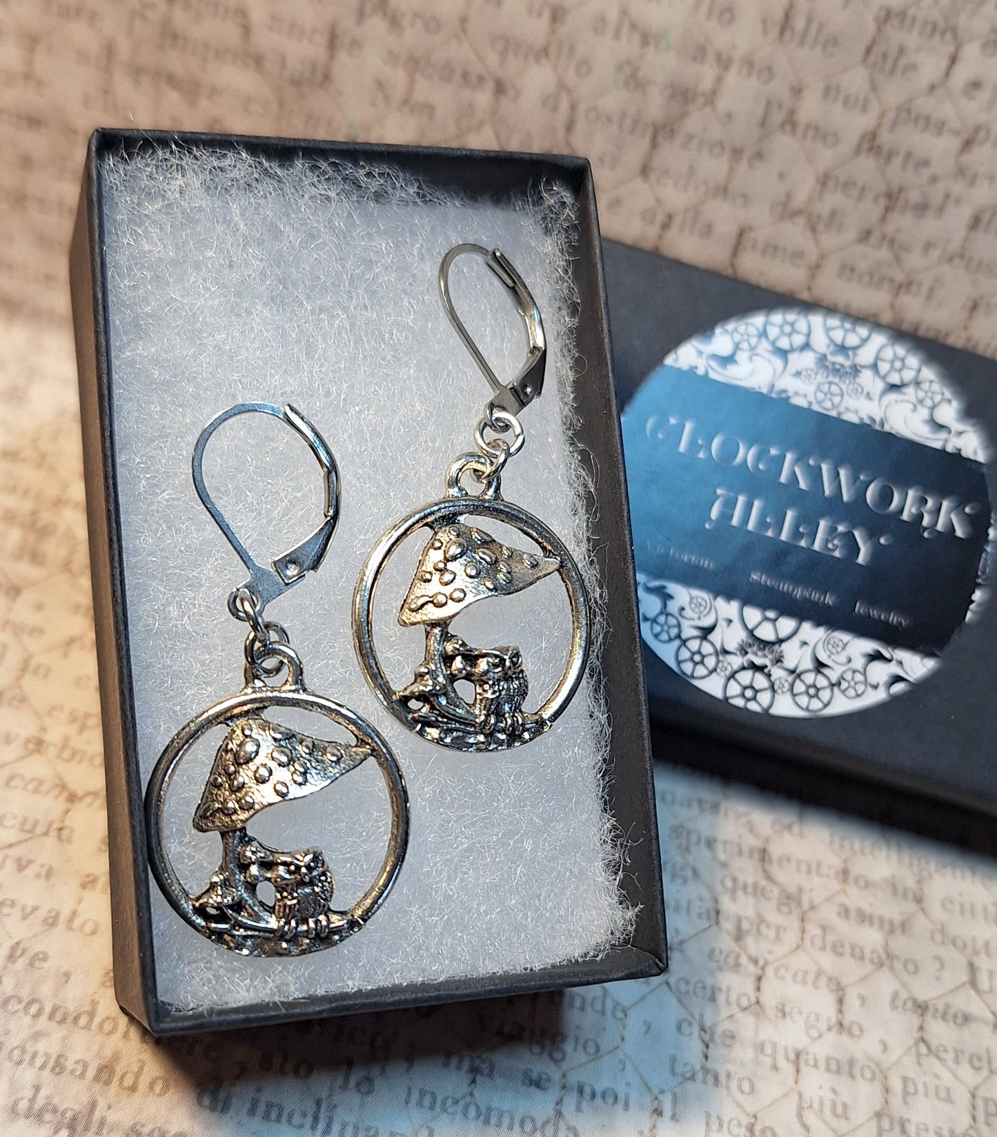 Mushroom Owl Earrings