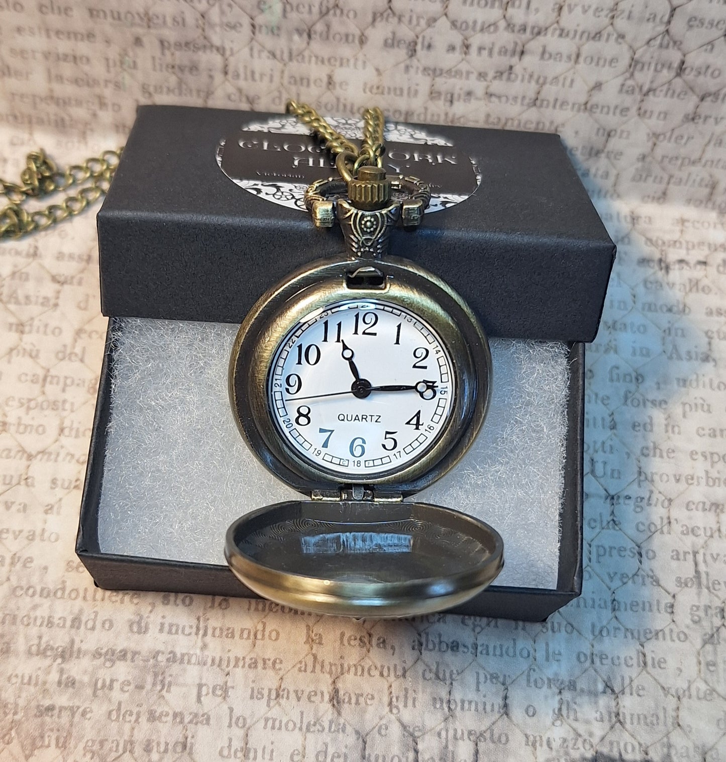 Working Ornate Dragon Pocket Watch Necklace