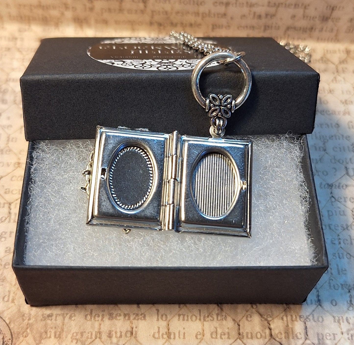 Ornate Owl Book Locket Necklace