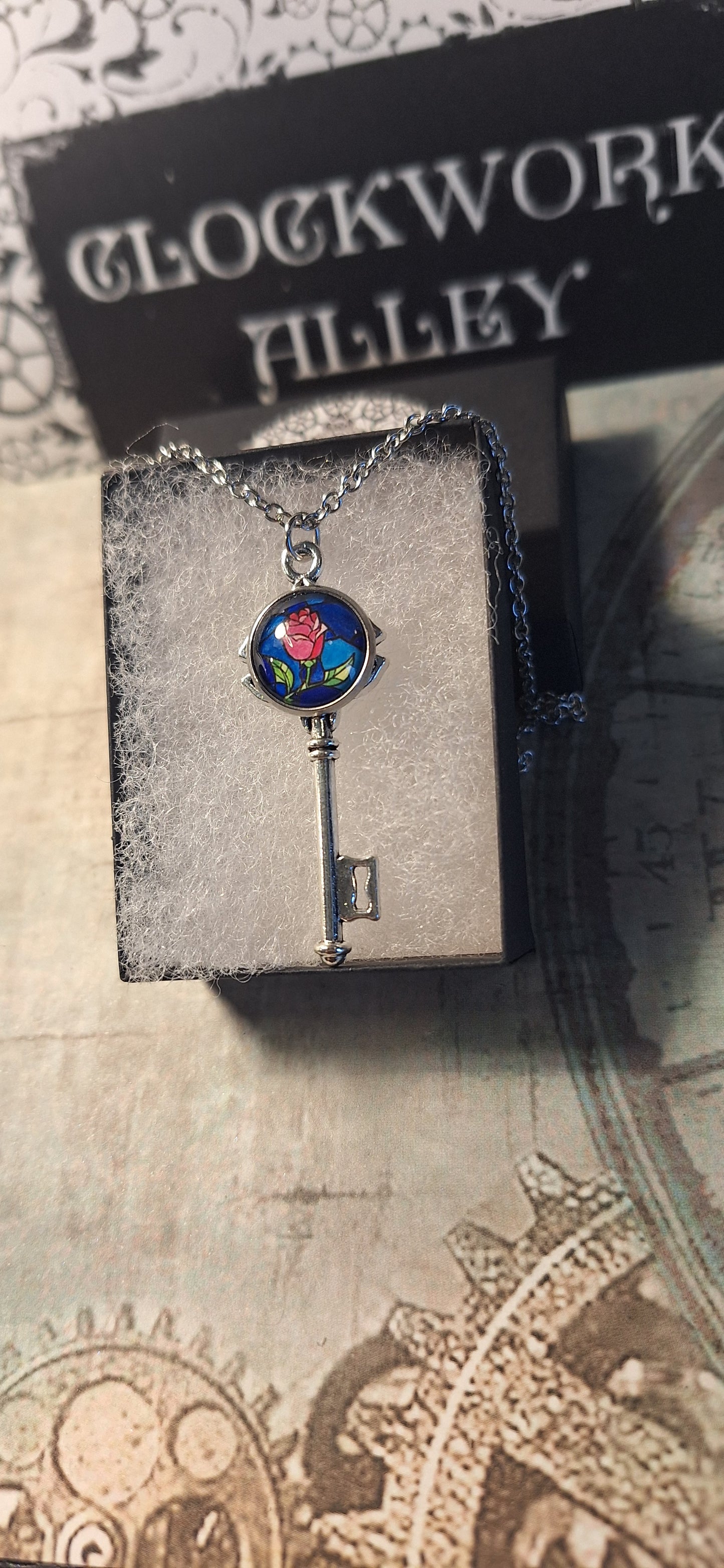 Rose Key Necklace
