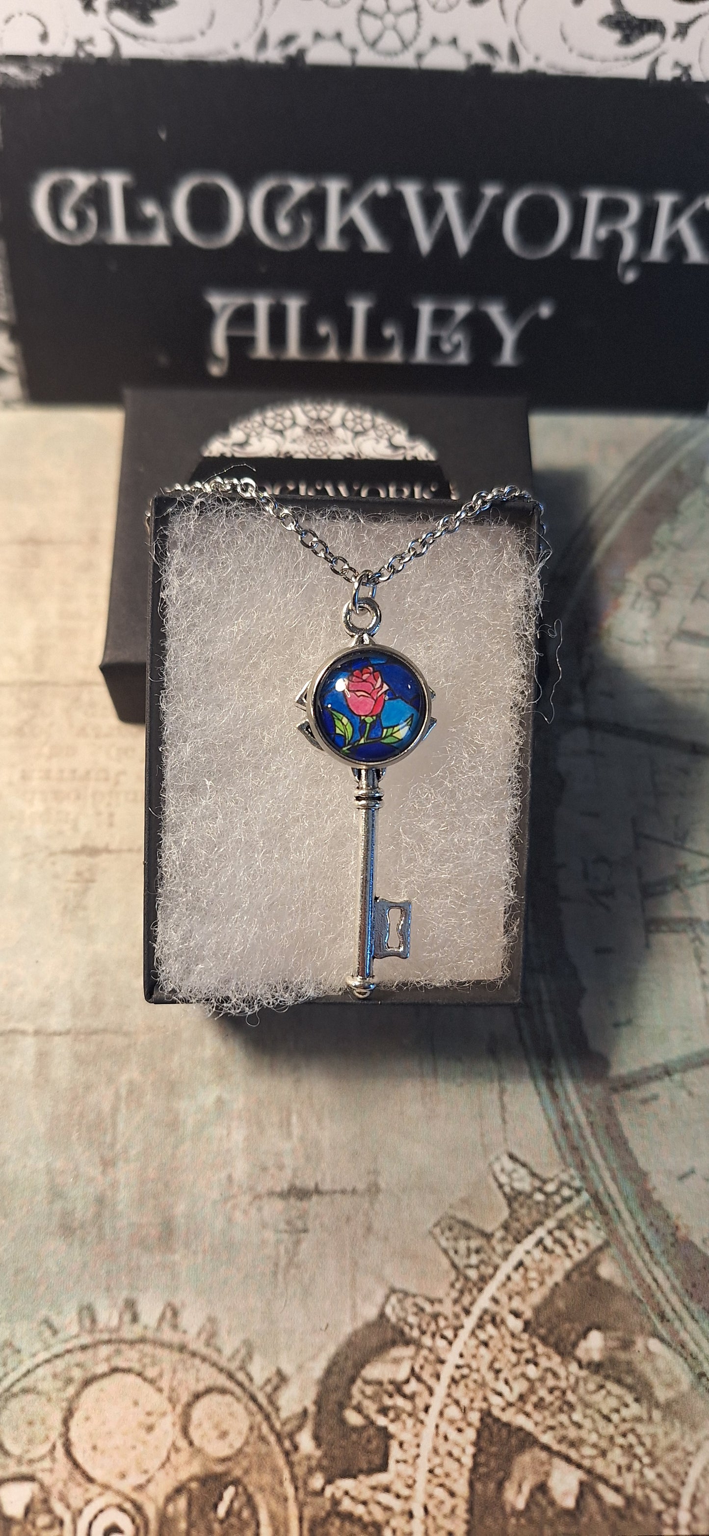 Rose Key Necklace
