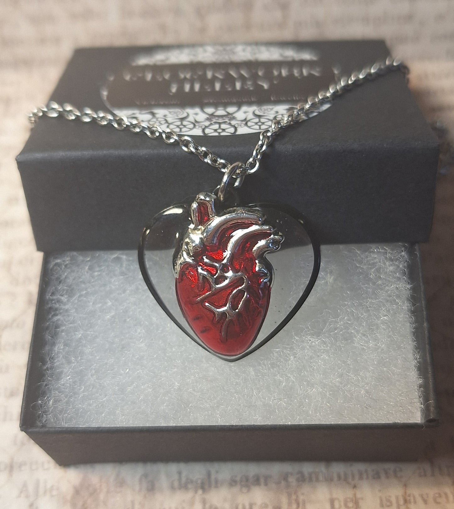 Anatomical Heart Pendant Necklace