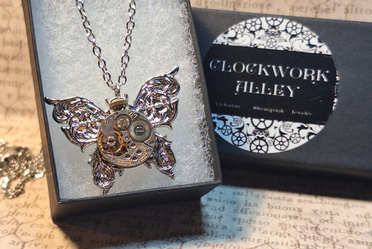 Small Butterfly Watch Movement Necklace