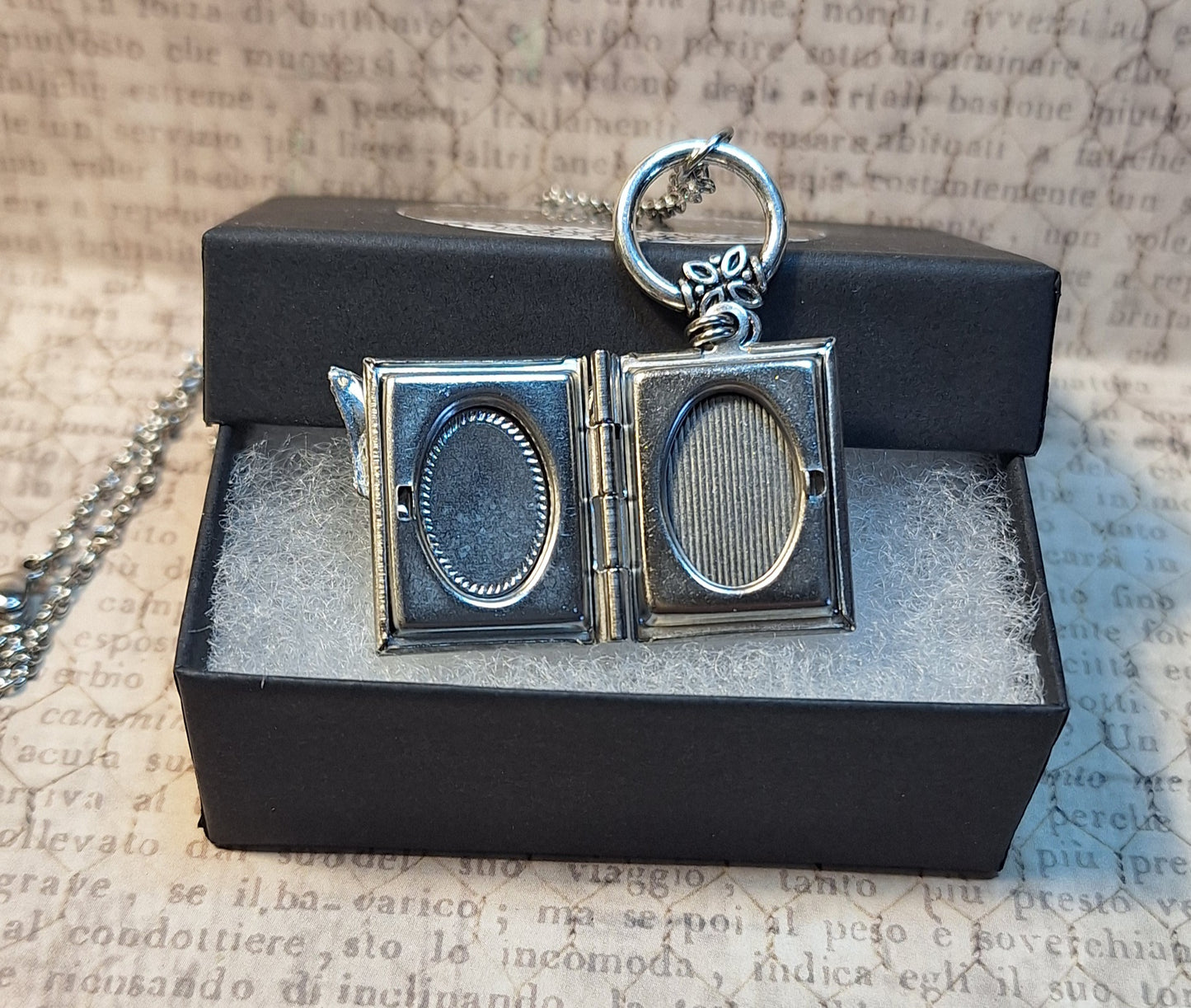 Bat Book Locket Necklace