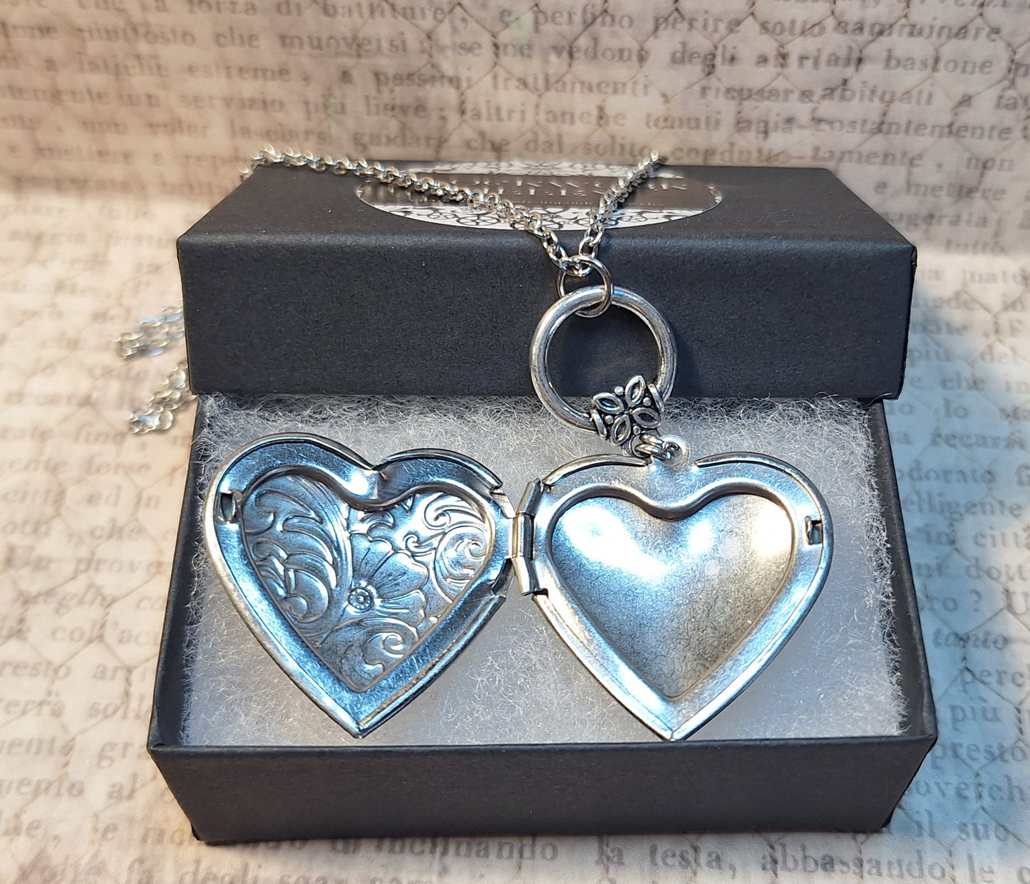 Red Anotomical Heart Locket Necklace