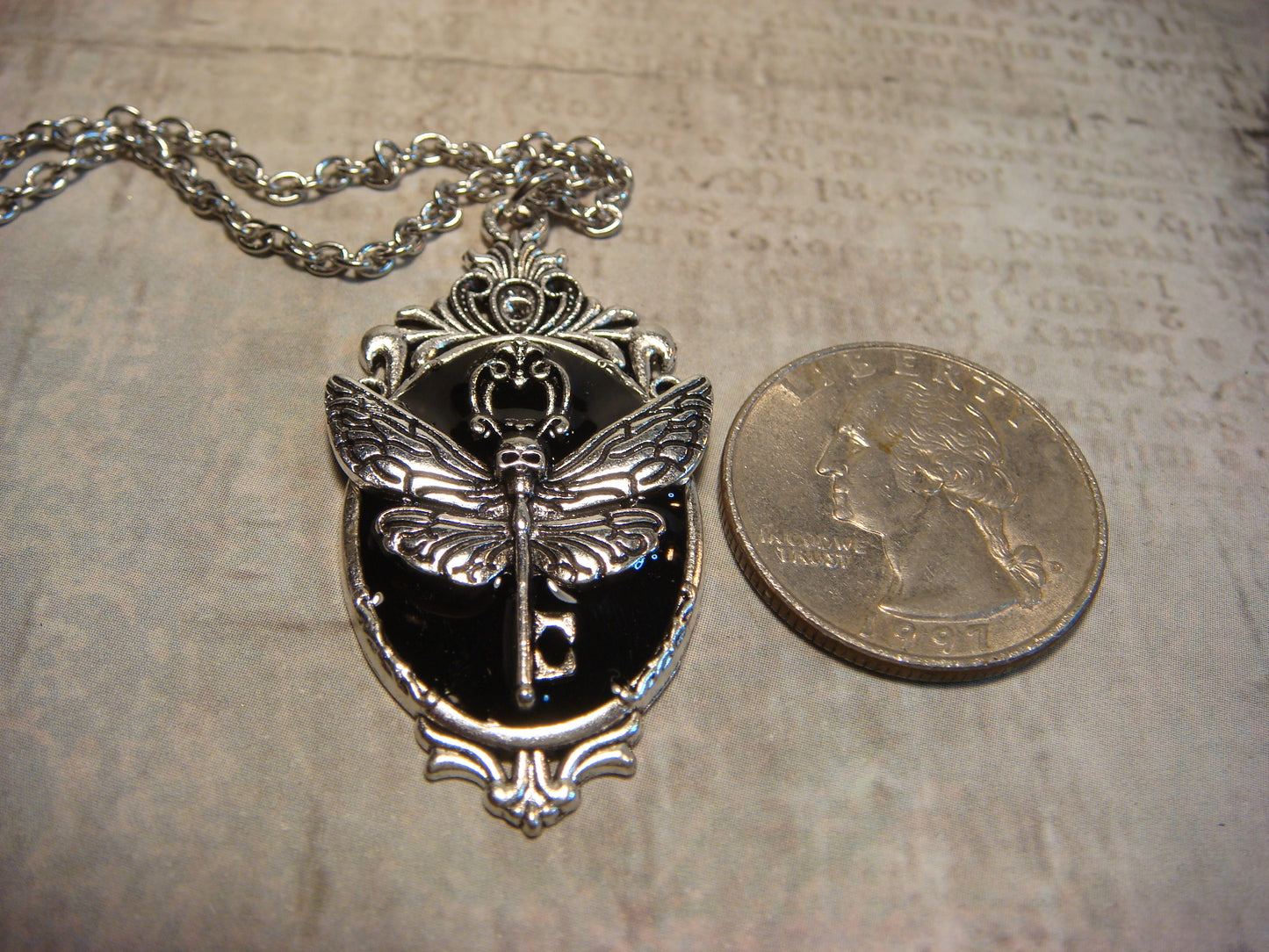 Moth Skull Key Ornate Necklace