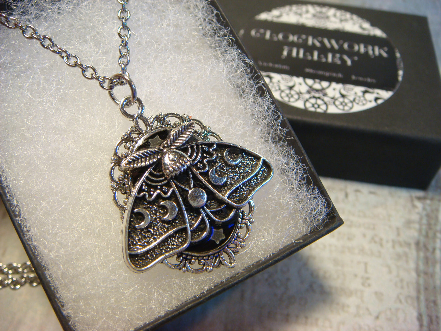 Lunar Moth Small Ornate Necklace