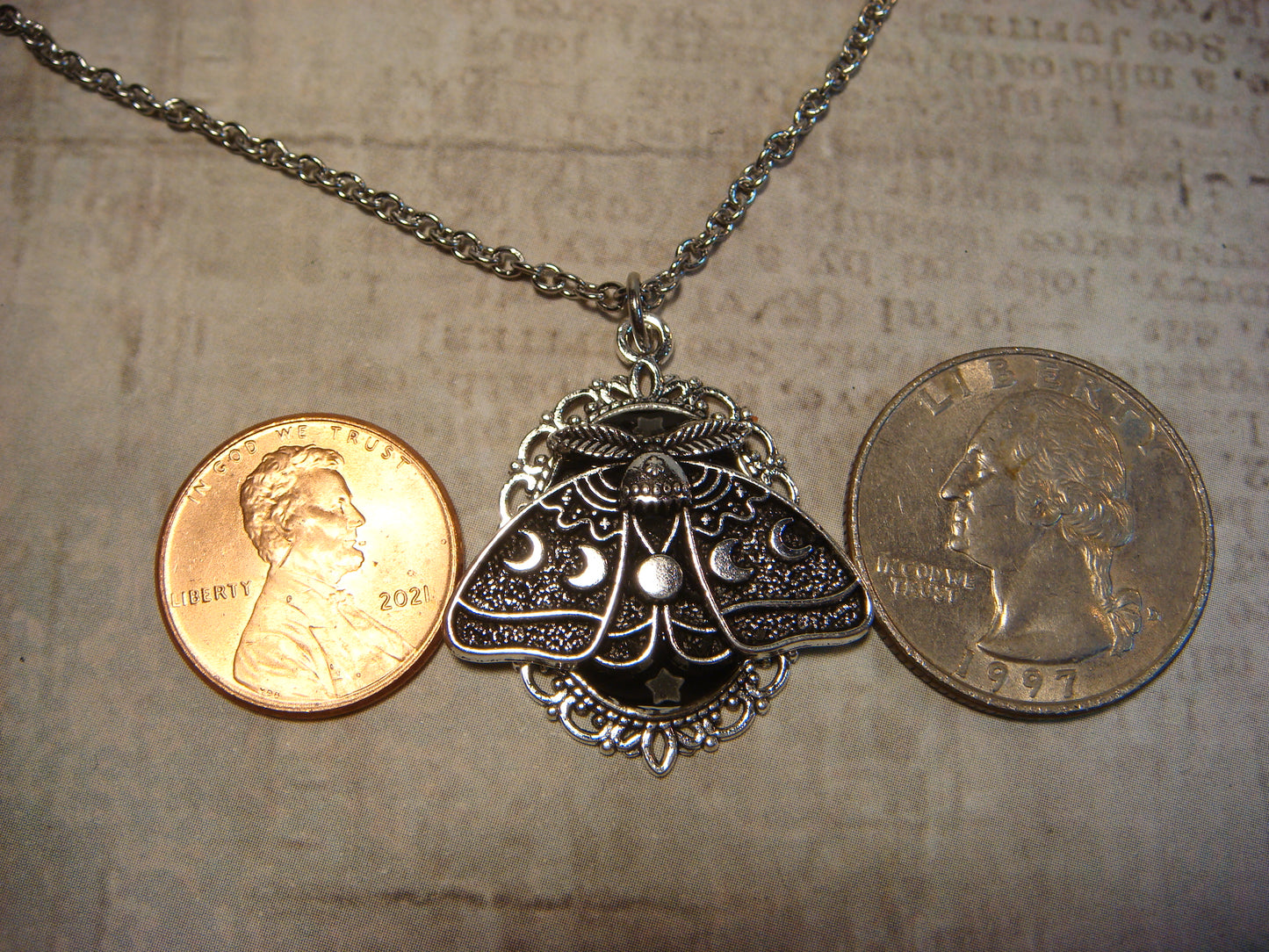 Lunar Moth Small Ornate Necklace