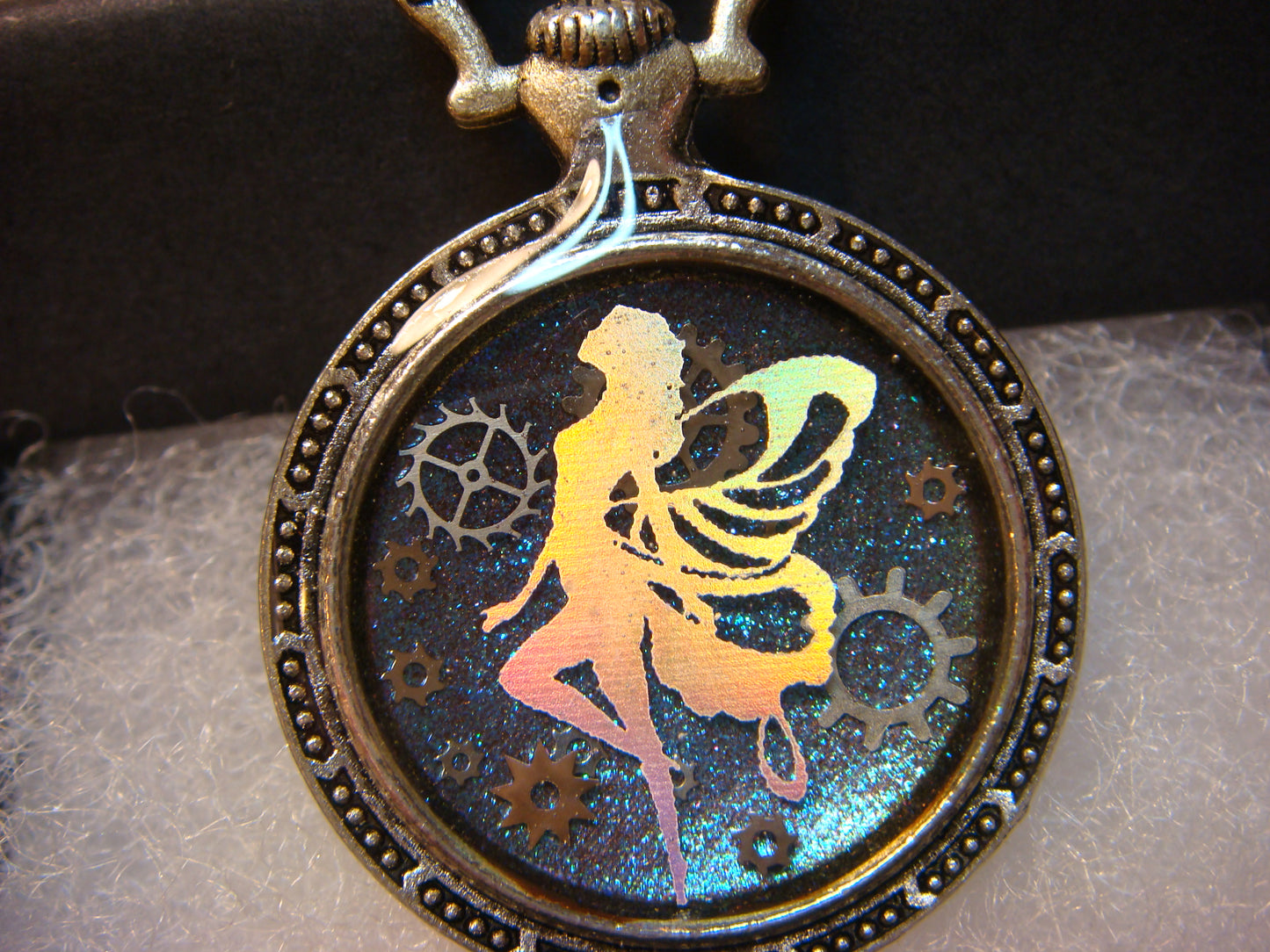 Fairy with Gears Pocket Watch Pendant Necklace