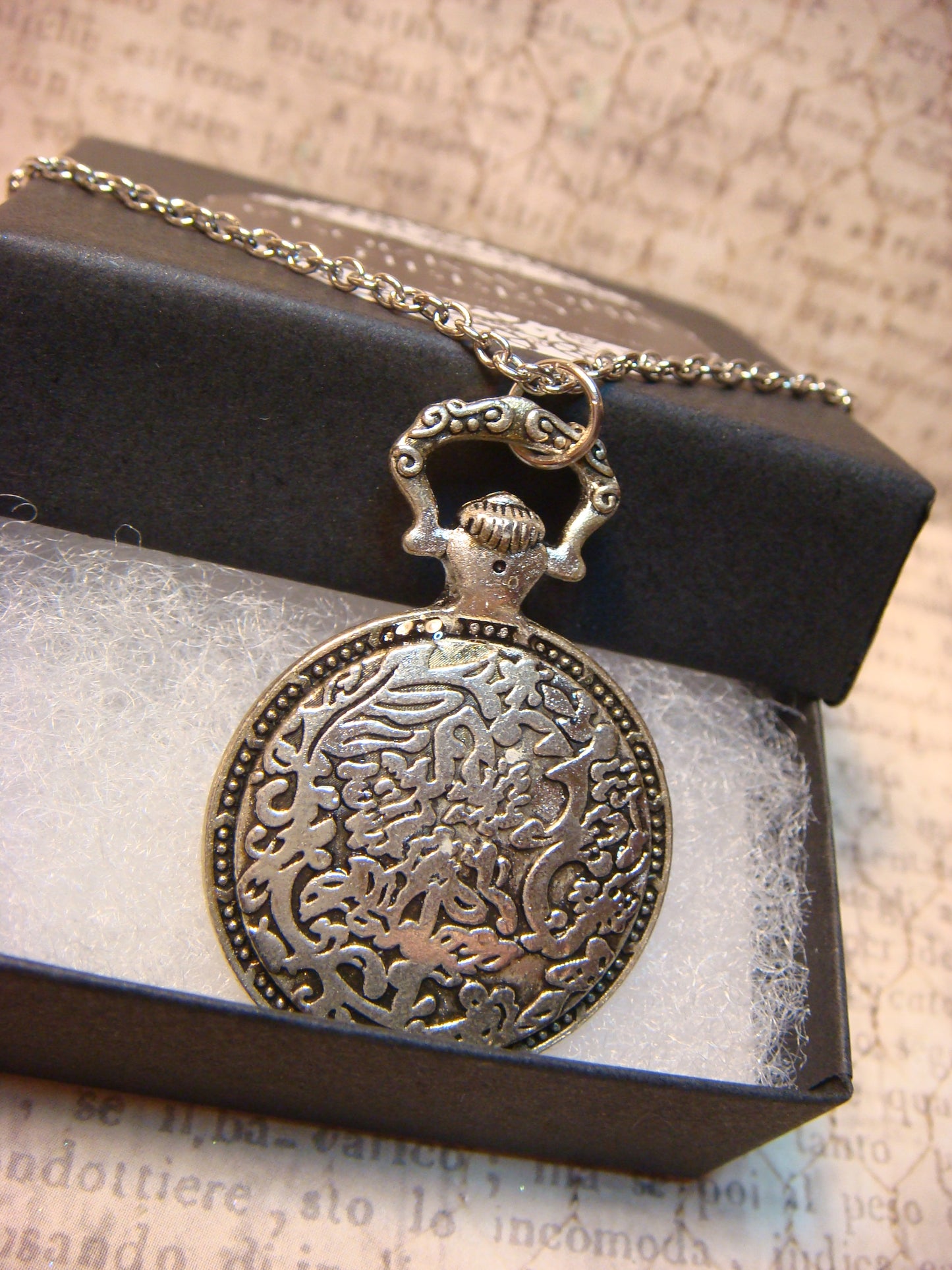 Fairy with Gears Pocket Watch Pendant Necklace