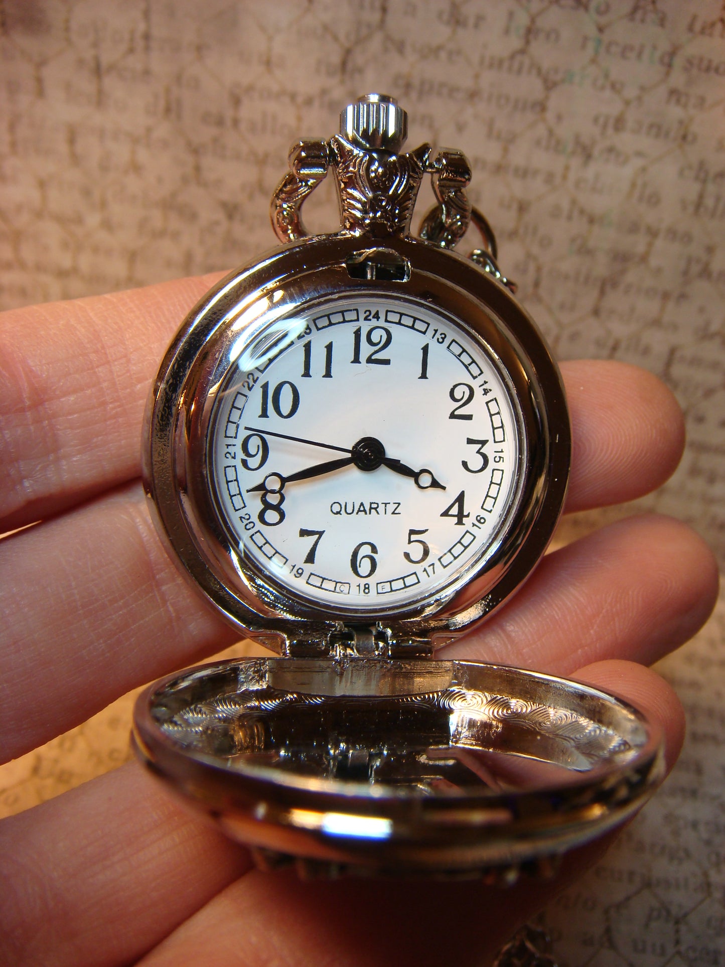 Working Fairy and Moon with Glow Star Pocket Watch Necklace