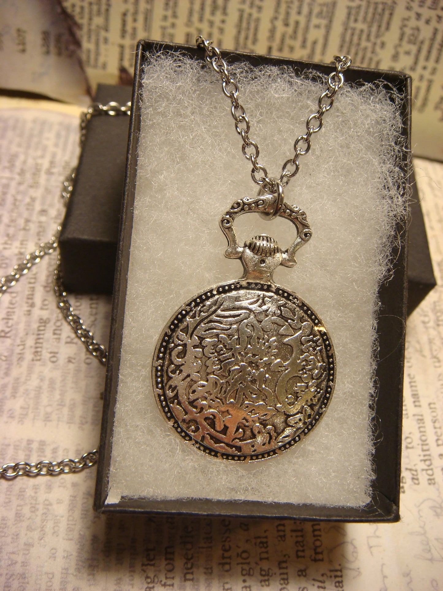 Unicorn and Gears Pocket Watch Pendant Necklace