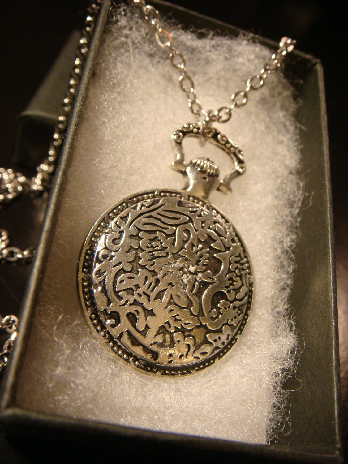 Tree of Life over Map Pocket Watch Pendant Necklace
