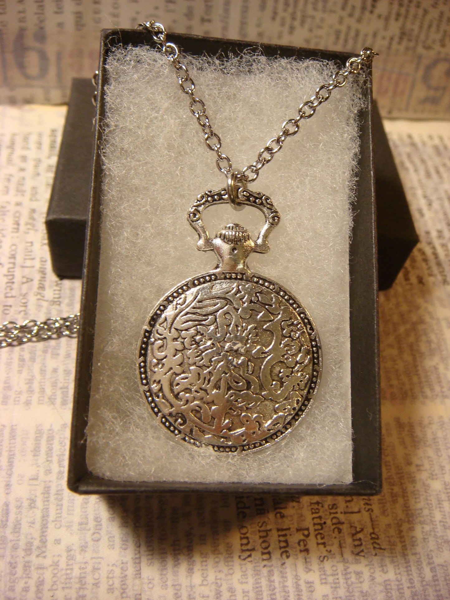 Octopus over Etched Gear Pocket Watch Pendant Necklace