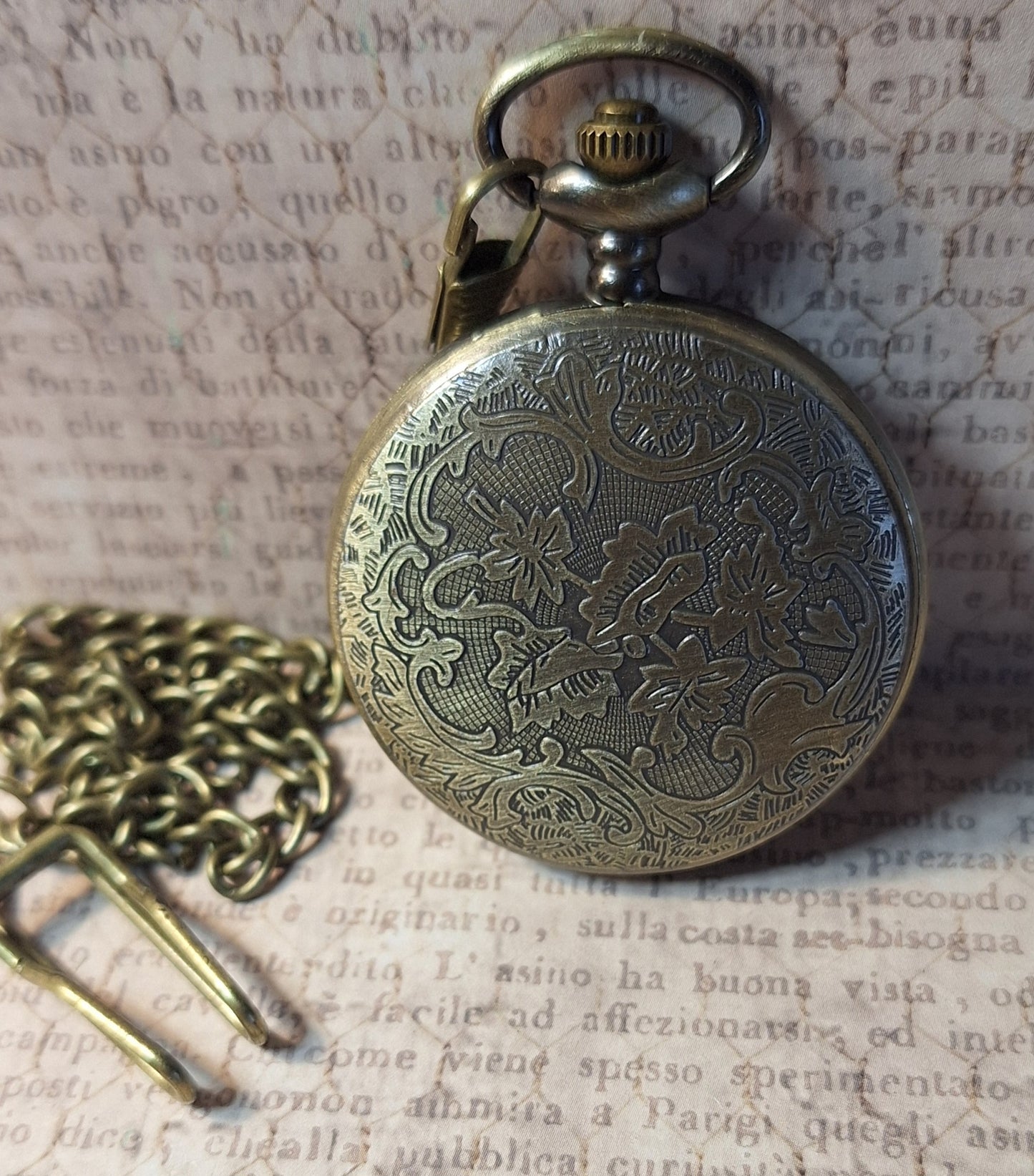 Working Free Mason Pocket Watch with Fob Chain