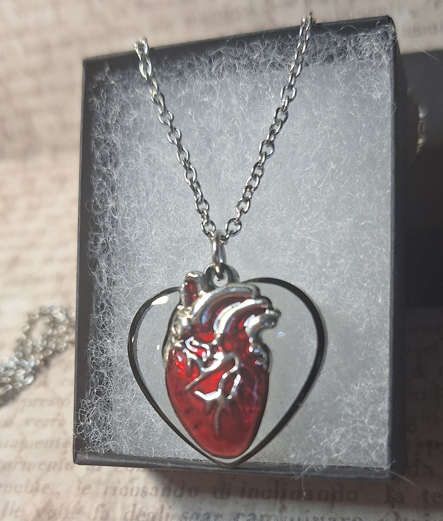 Anatomical Heart Pendant Necklace