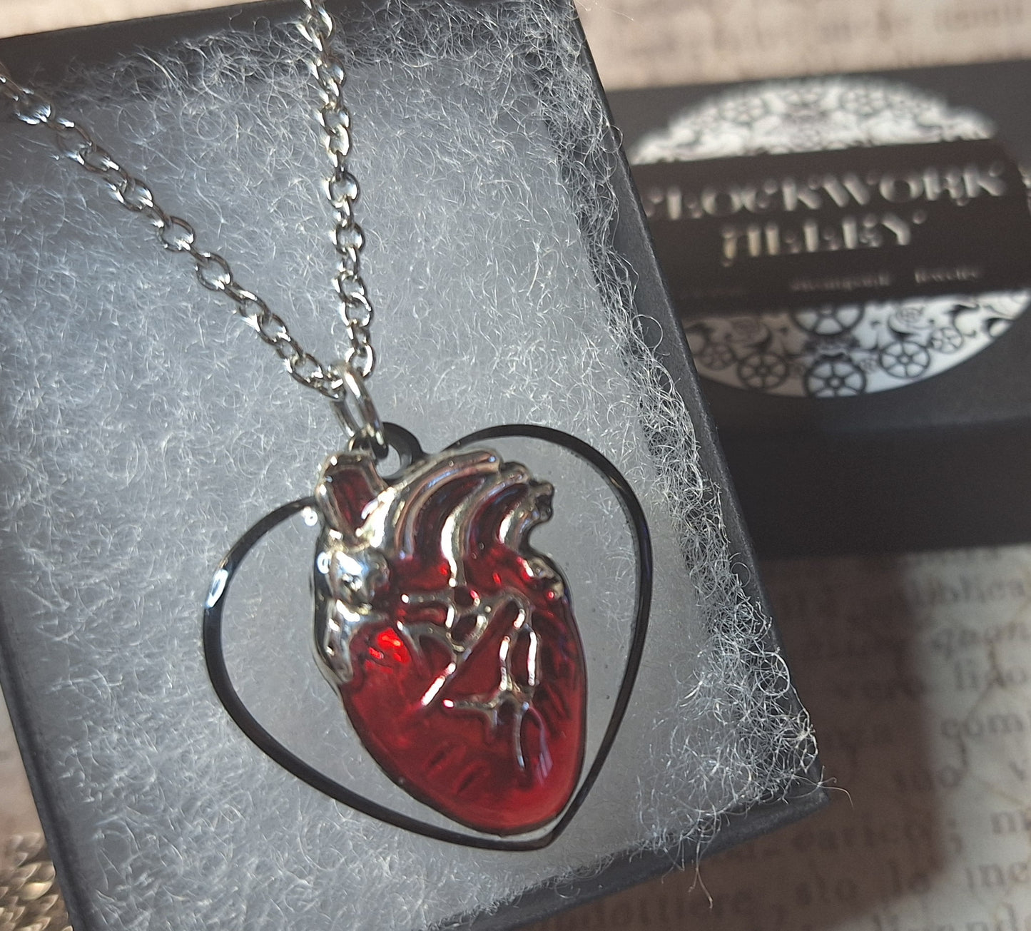 Anatomical Heart Pendant Necklace