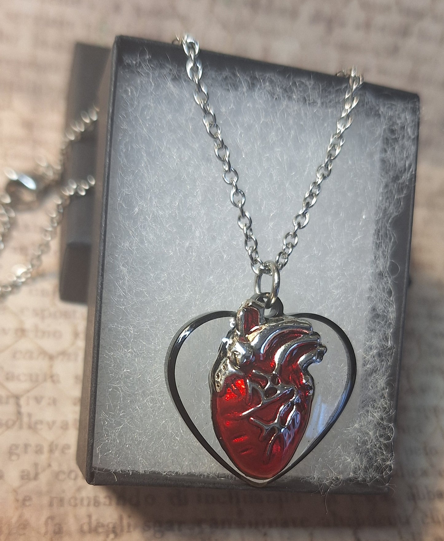 Anatomical Heart Pendant Necklace