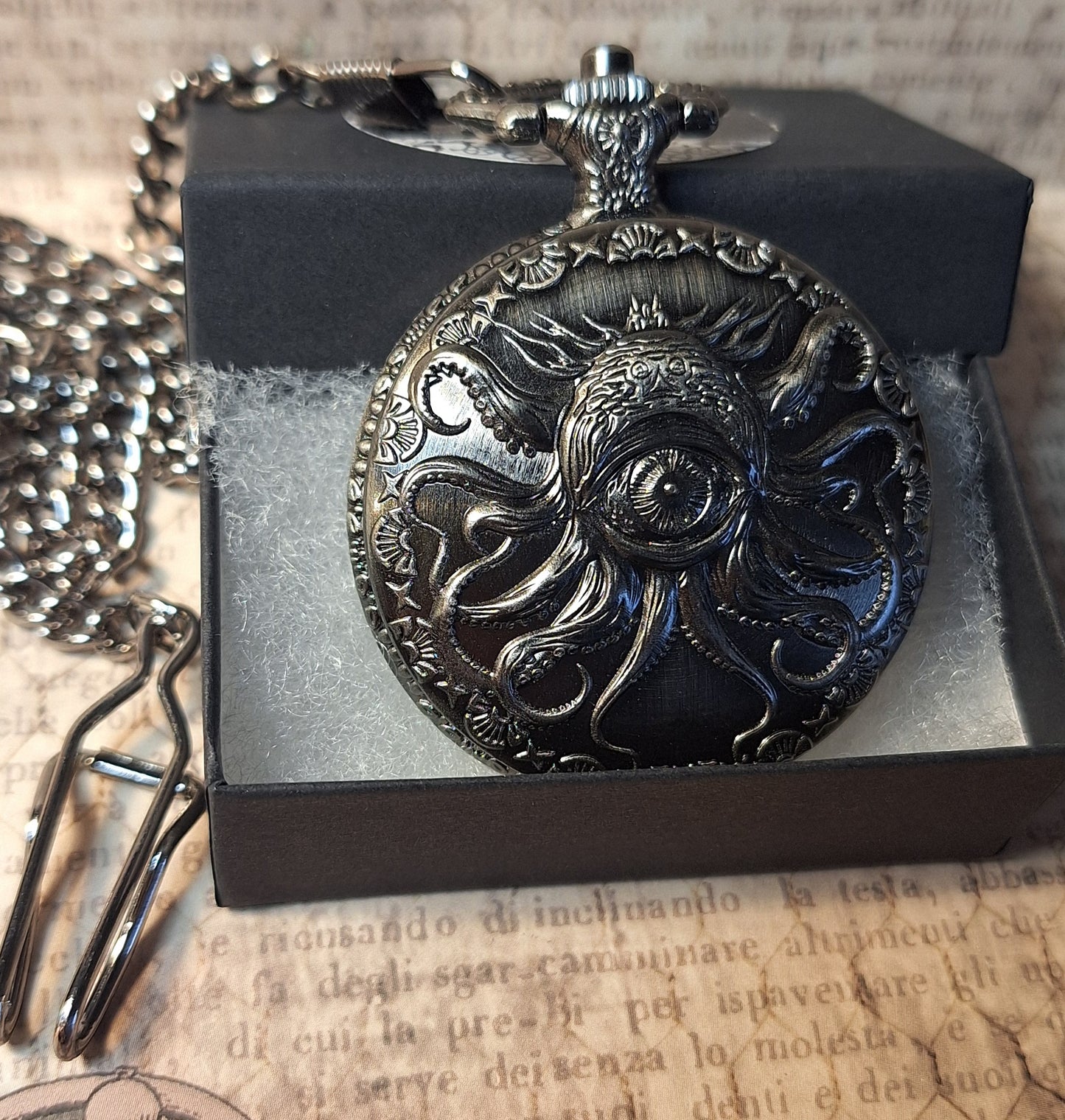 Gaming Dice Holder Pocket Watch with Fob Chain