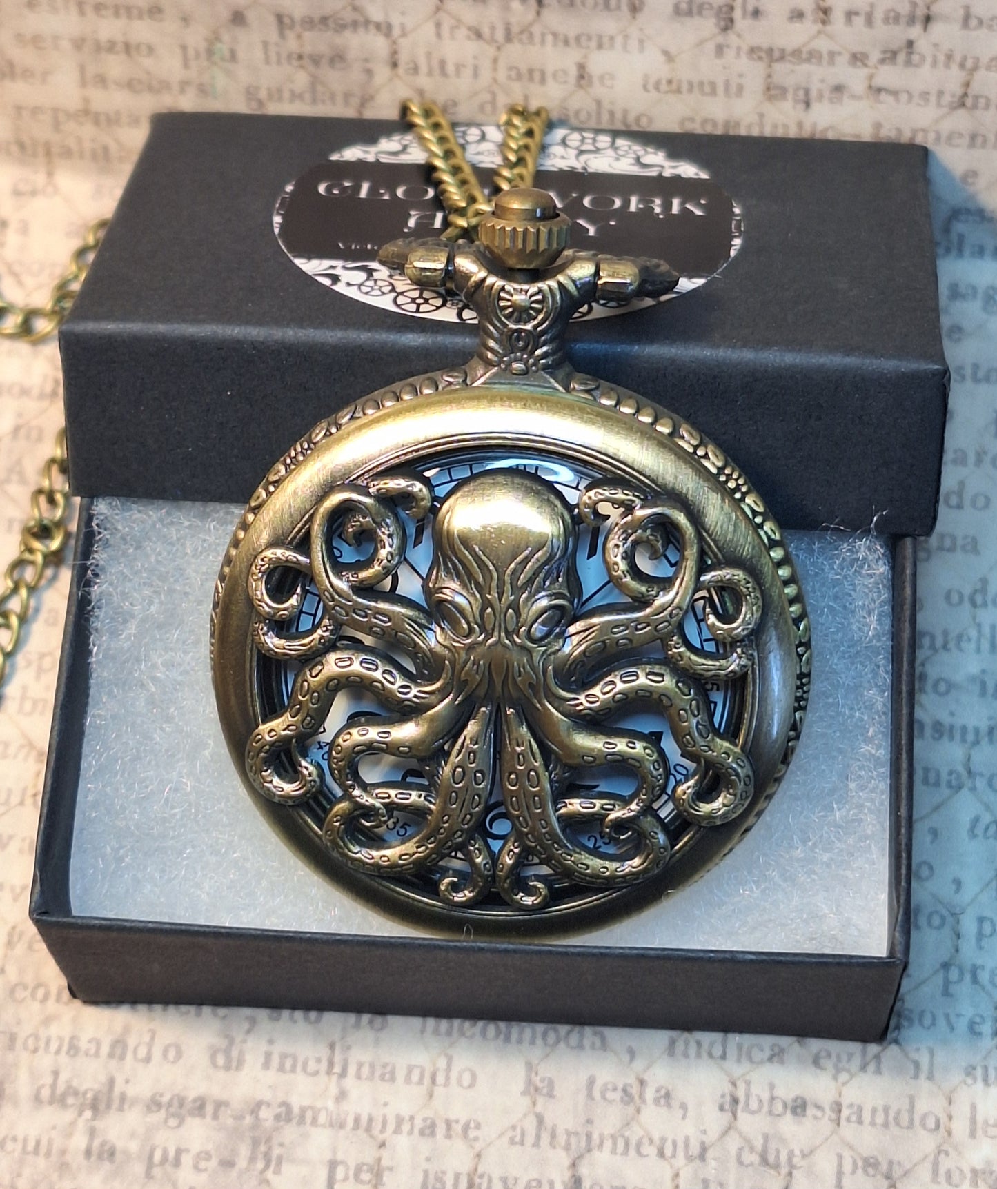 Working Lovecraft Octopus Pocket Watch