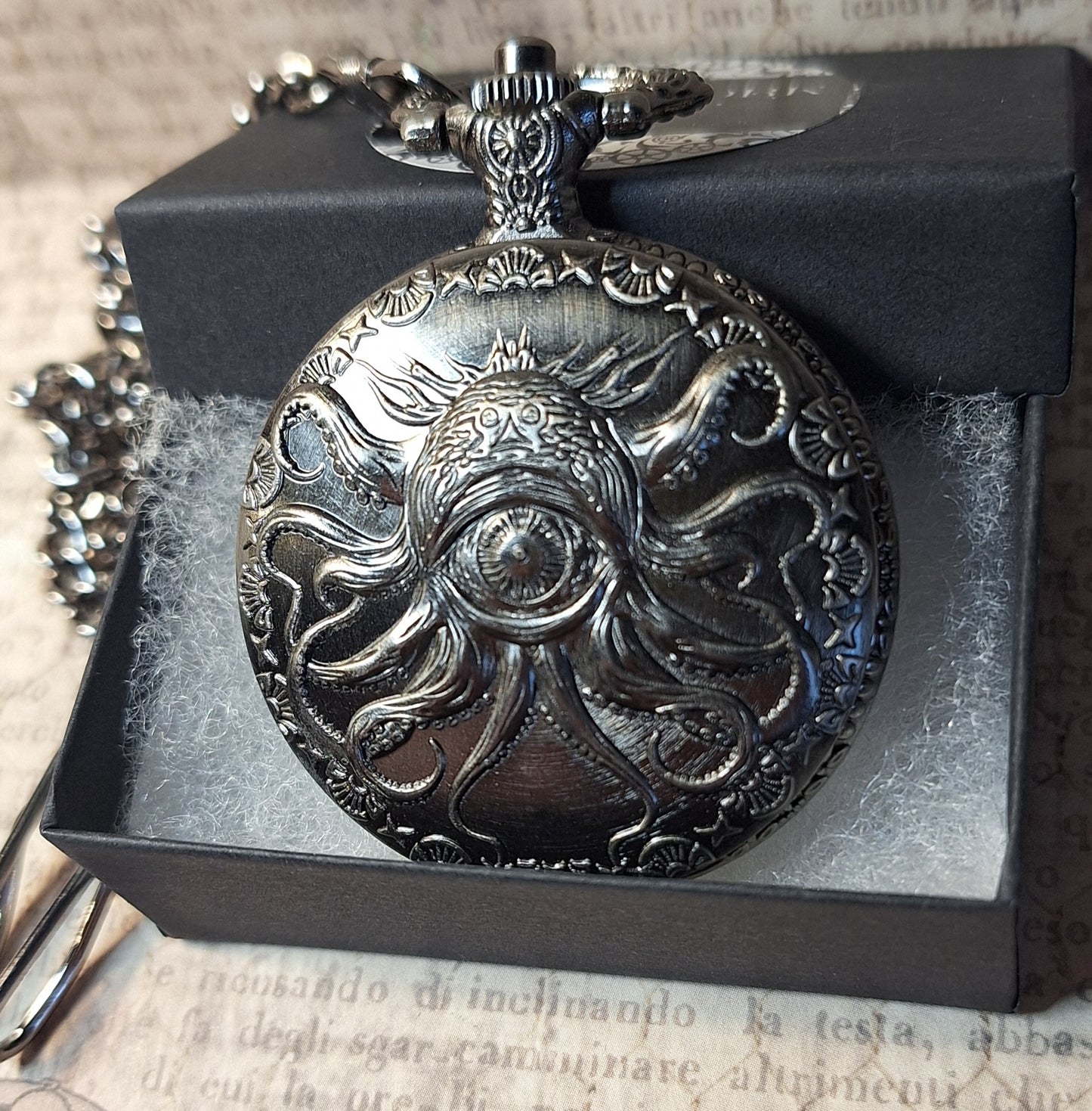 Gaming Dice Holder Pocket Watch with Fob Chain