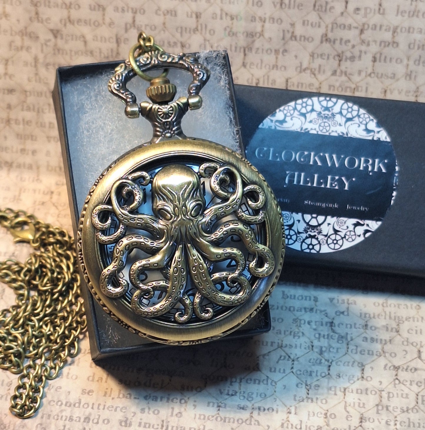 Working Lovecraft Octopus Pocket Watch