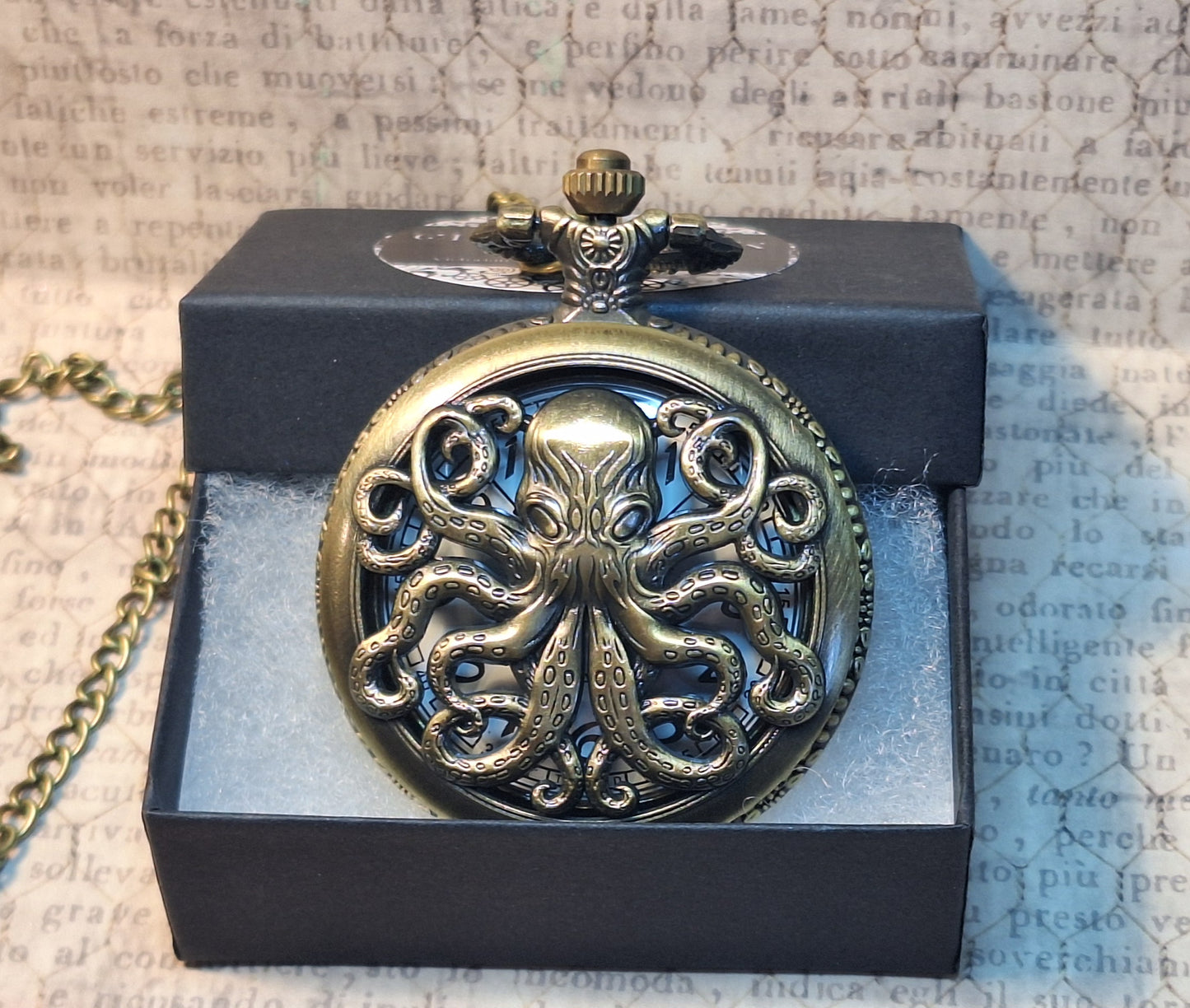 Working Lovecraft Octopus Pocket Watch