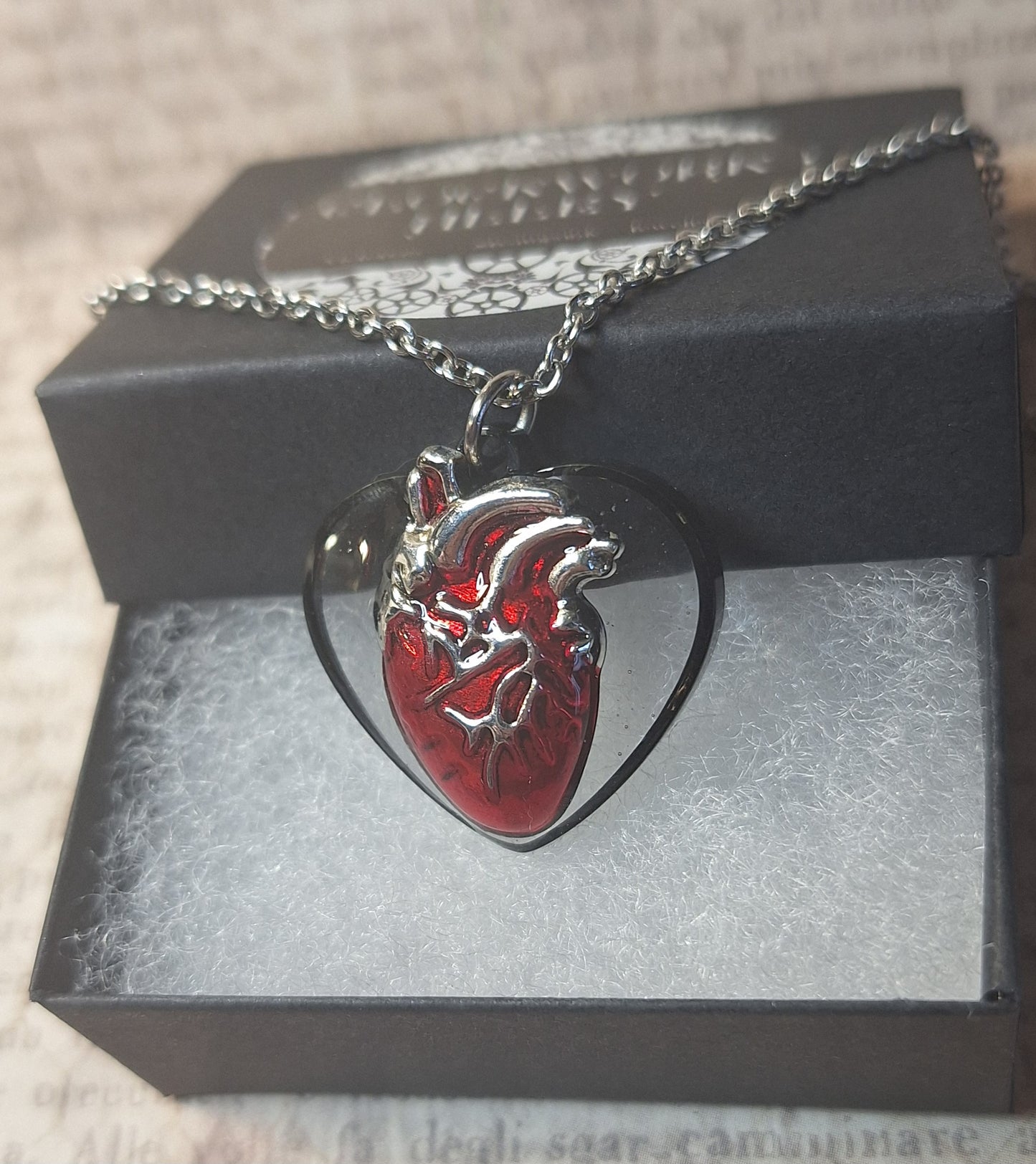 Anatomical Heart Pendant Necklace