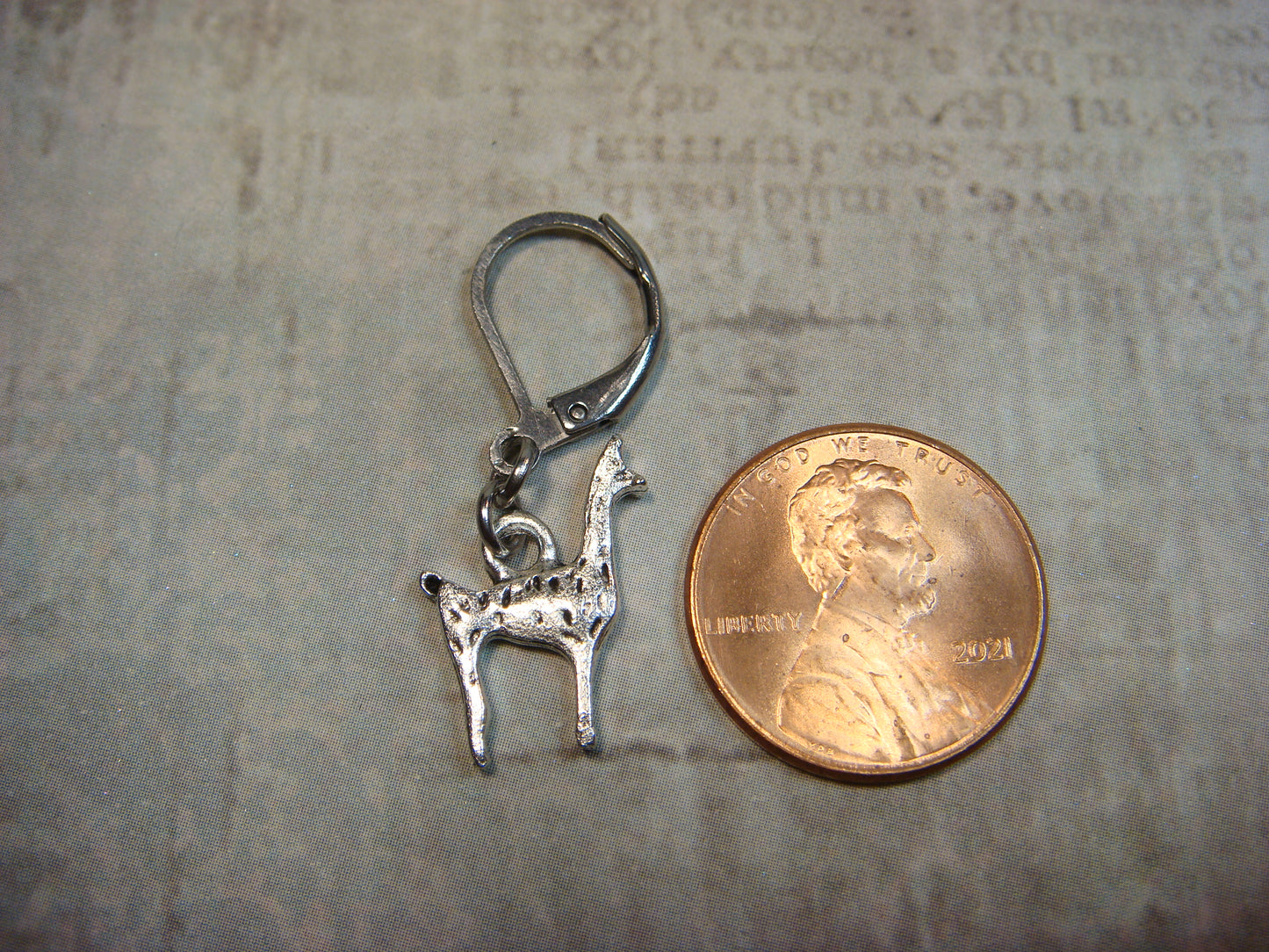 Llama Dangle Earrings in Antique Silver