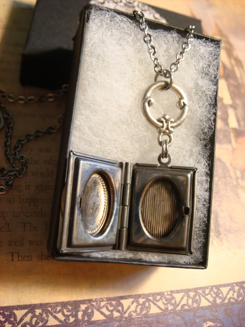 Octopus Oval Book Locket Necklace