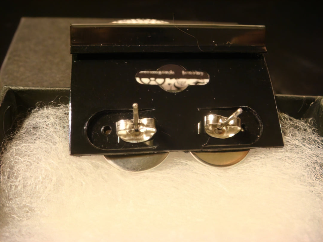 Clock Image Stainless Steel Stud Earrings