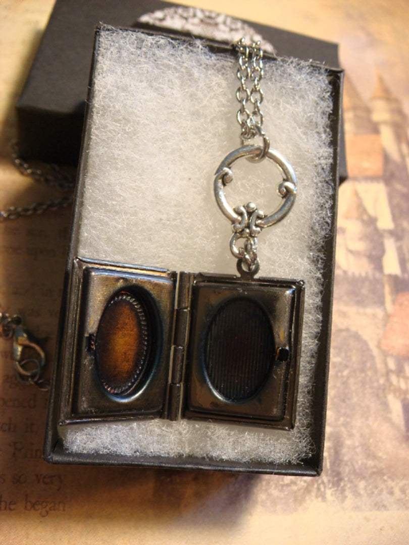 Octopus Heart Book Locket Necklace