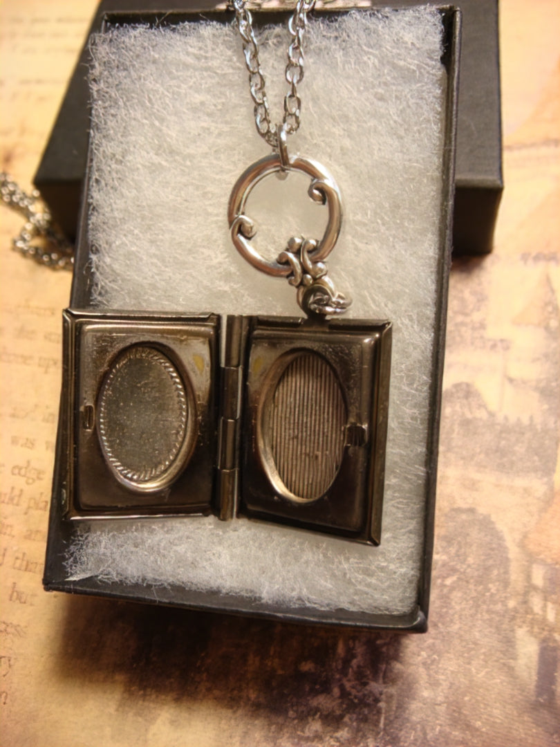 Paw Heart Book Locket Necklace