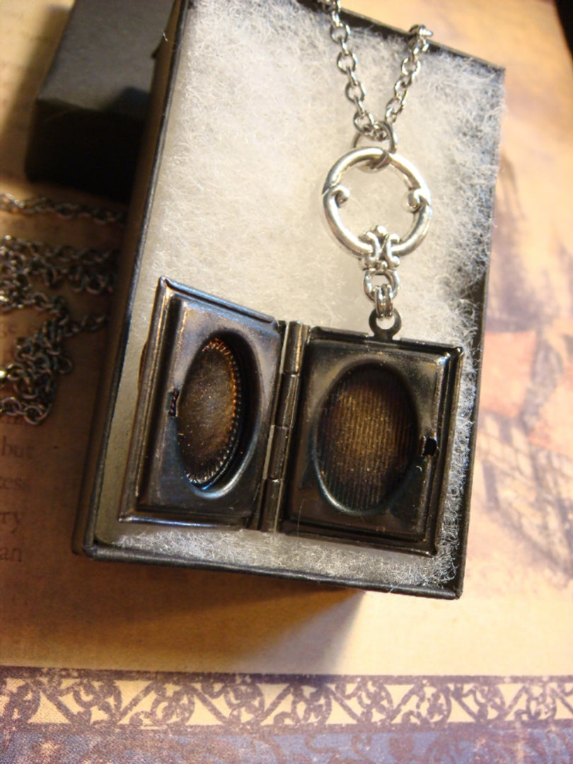 Mermaid Sparkle Heart Book Locket Necklace