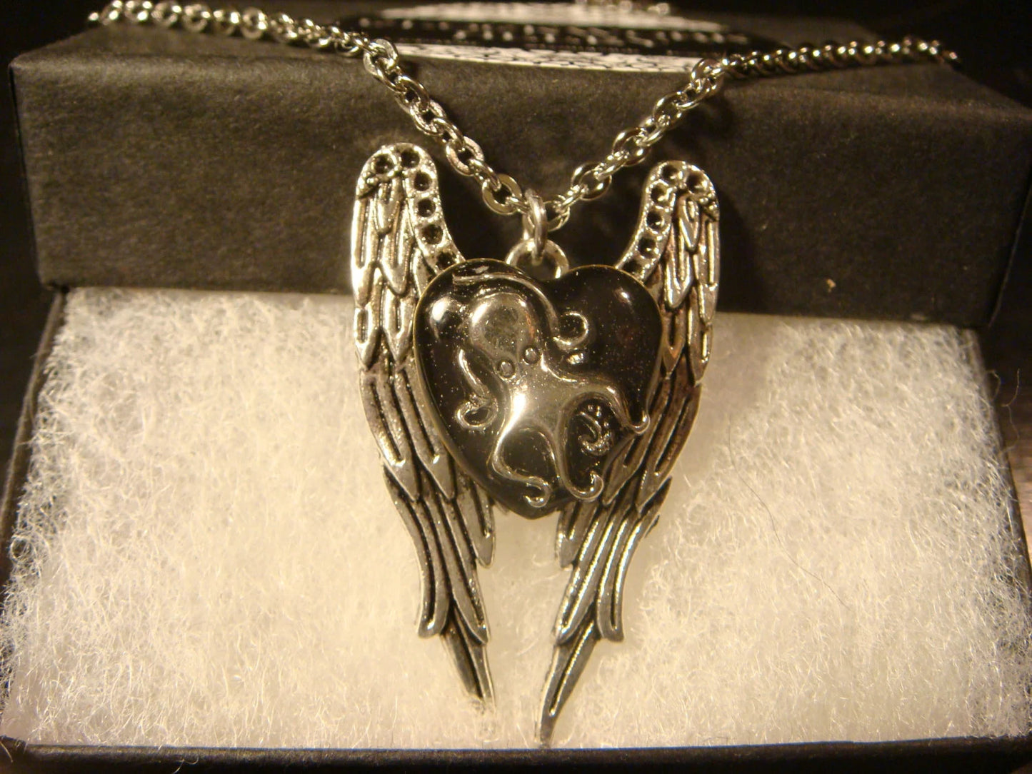 Octopus on Angel Wings Necklace