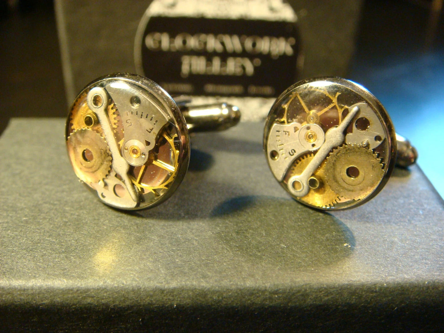 Clockwork Watch Parts Cufflinks in Gun Metal