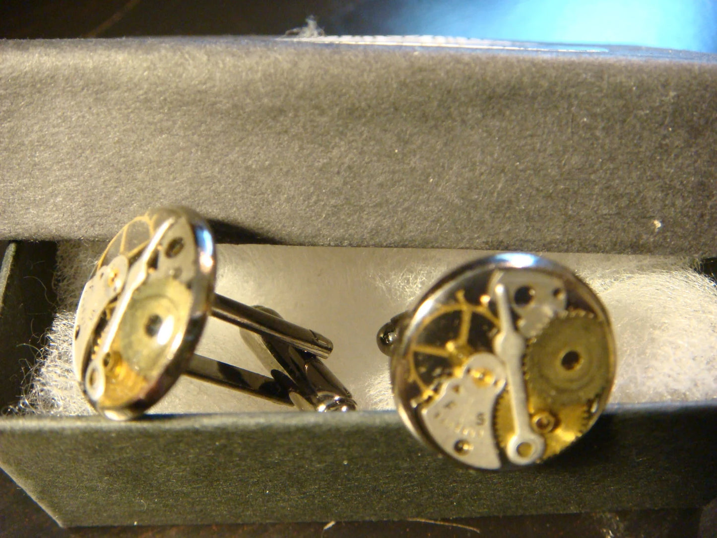 Clockwork Watch Parts Cufflinks in Gun Metal