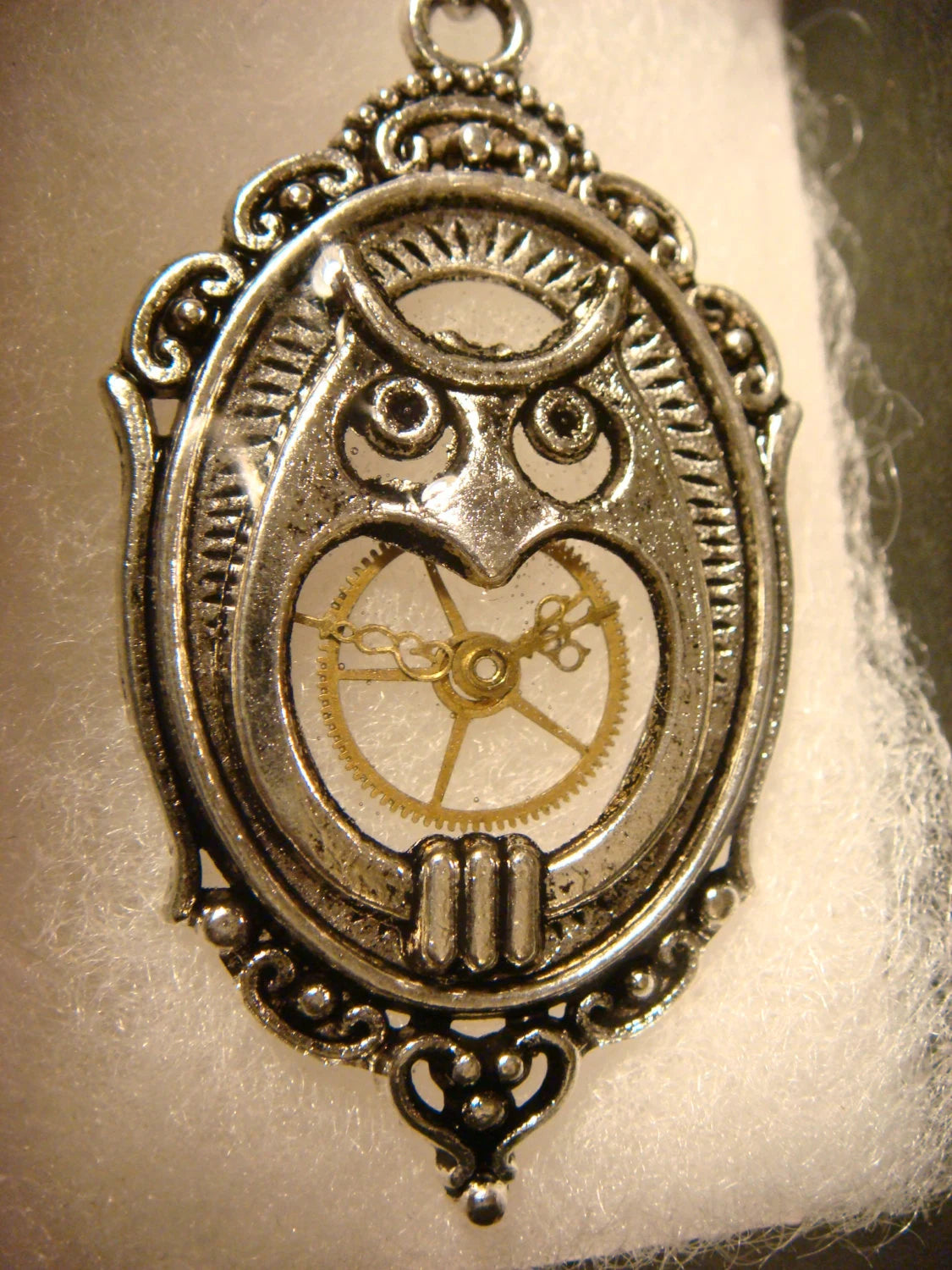 Owl Gear See-thru Ornate Necklace