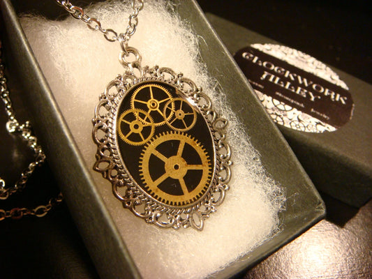 Watch Part Gears Ornate Necklace