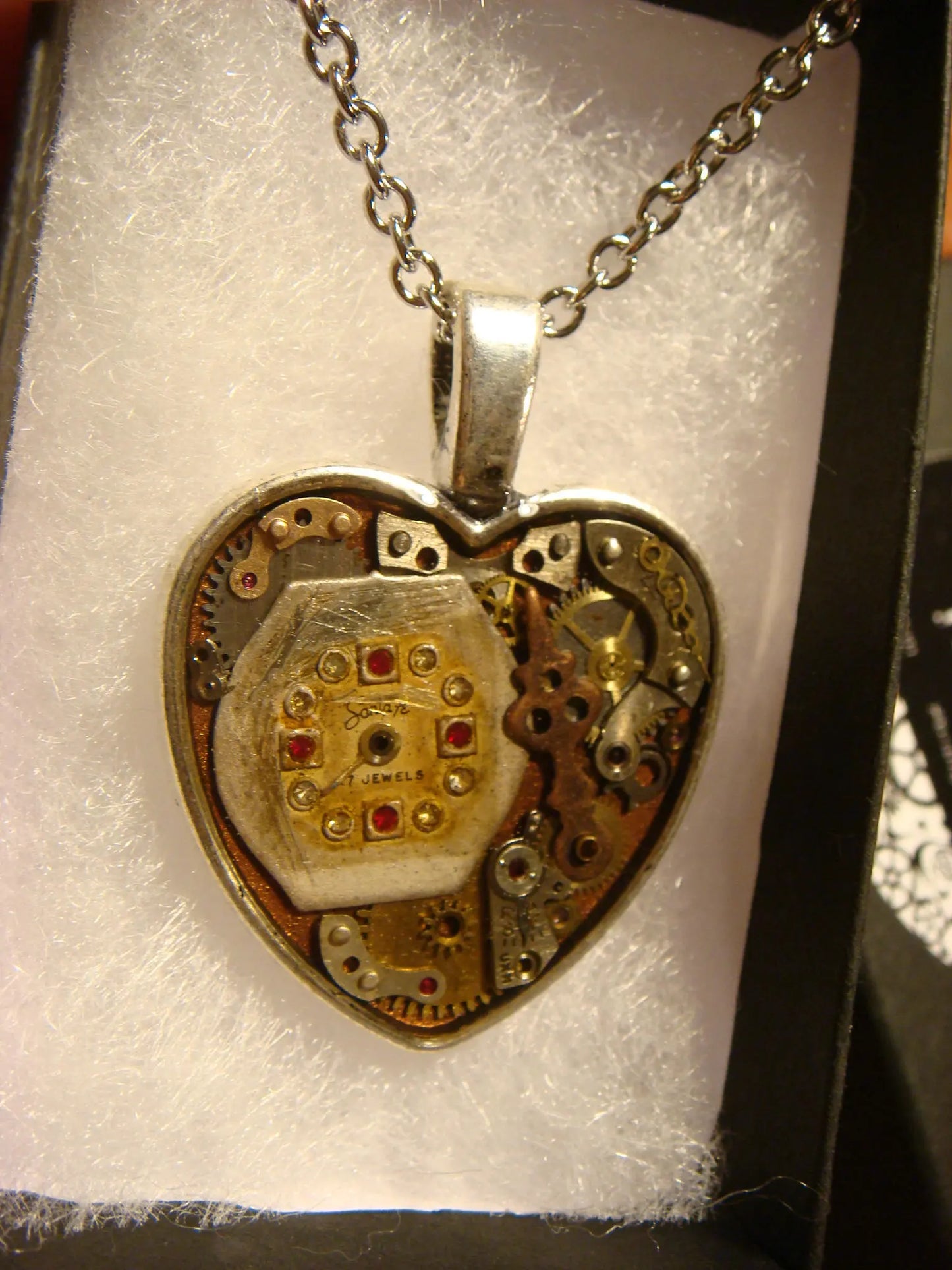 Clockwork Heart with Vintage Watch Parts Necklace