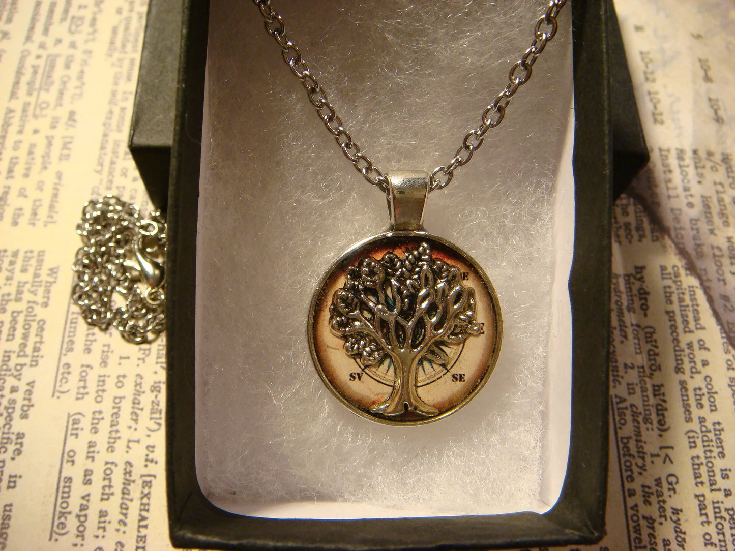 Tree of Life over Compass Small Pendant Necklace