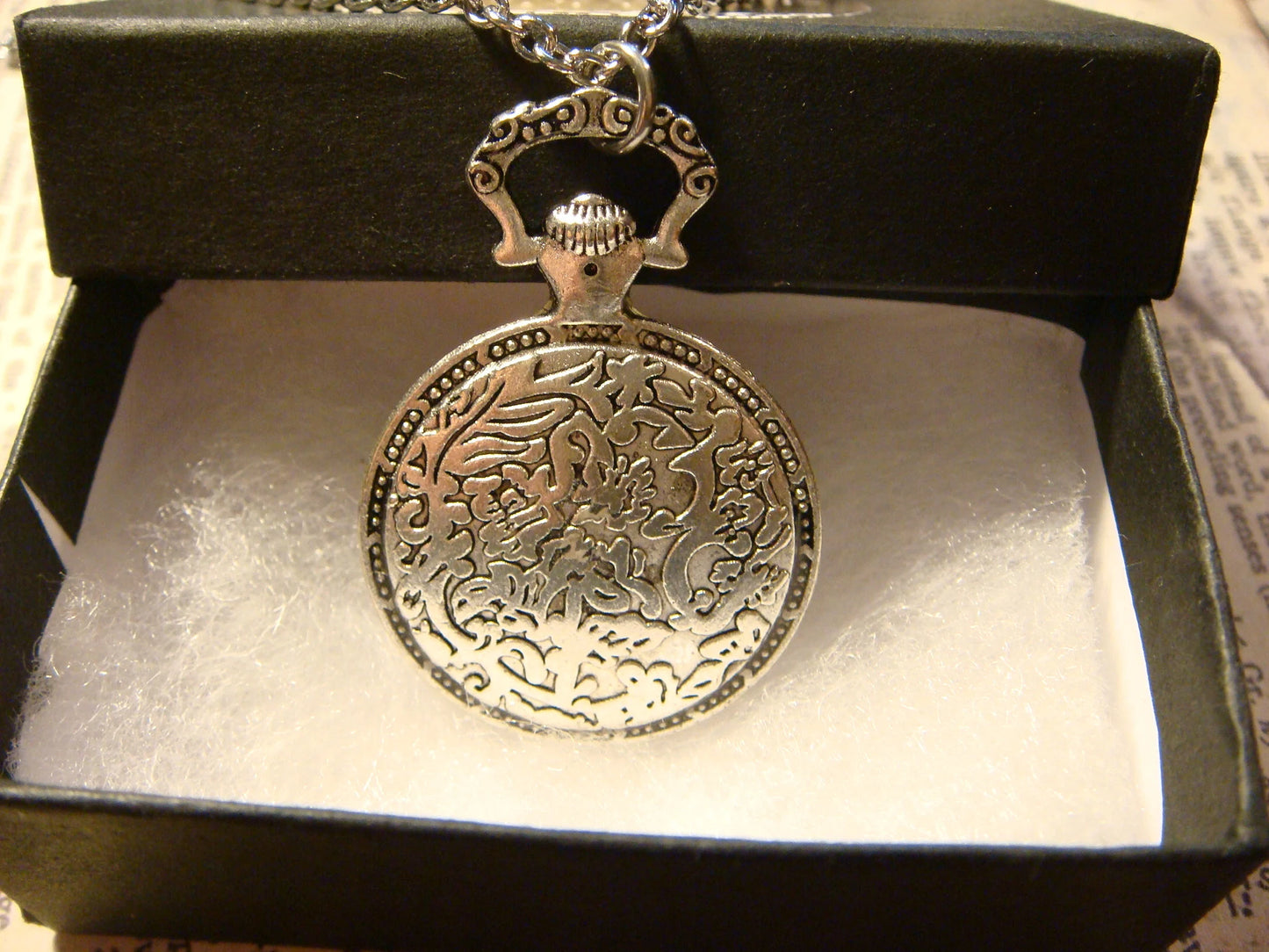Tree of Life over Clock Pocket Watch Pendant Necklace