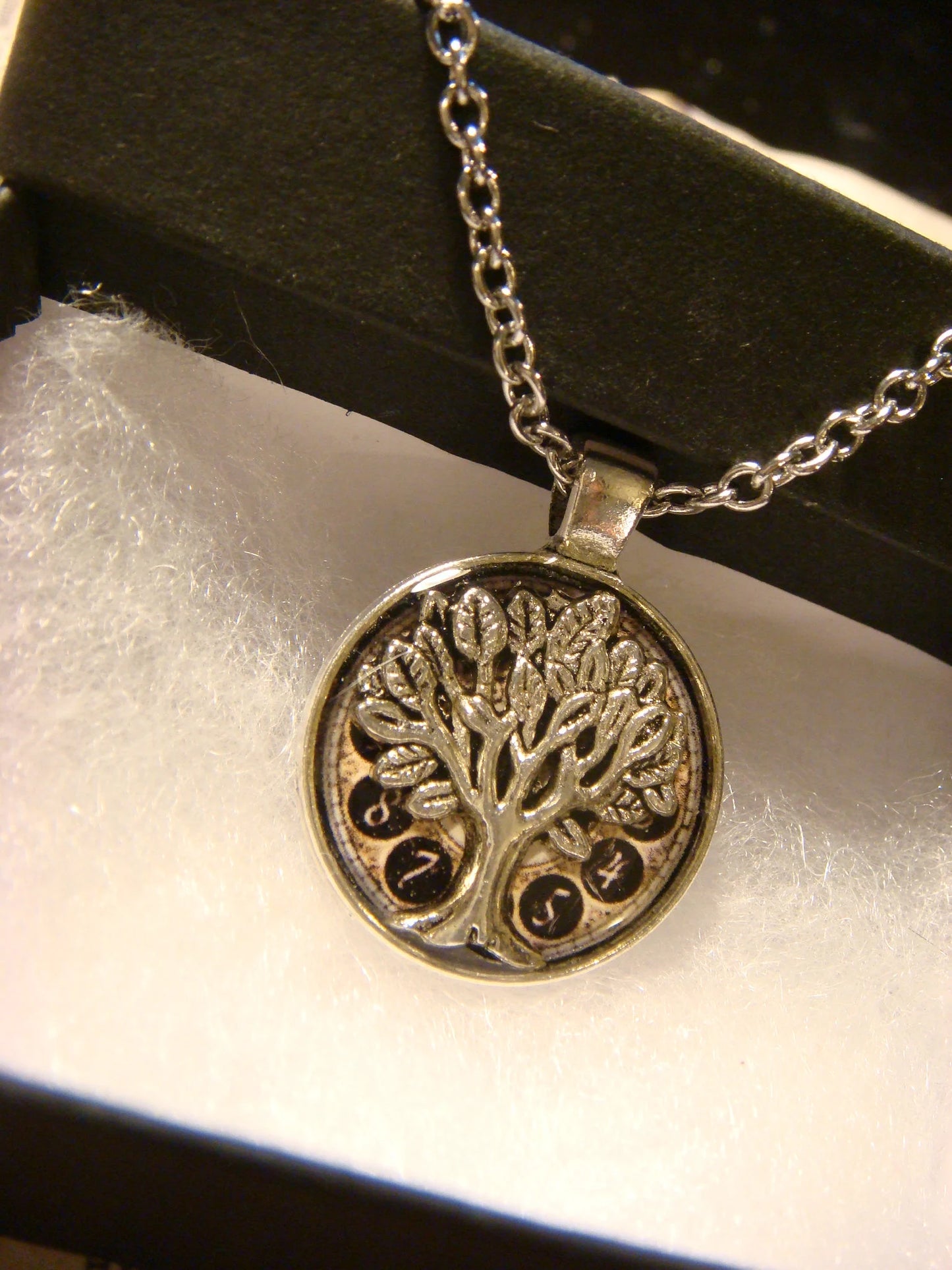 Tree of Life over Clock Small Pendant Necklace
