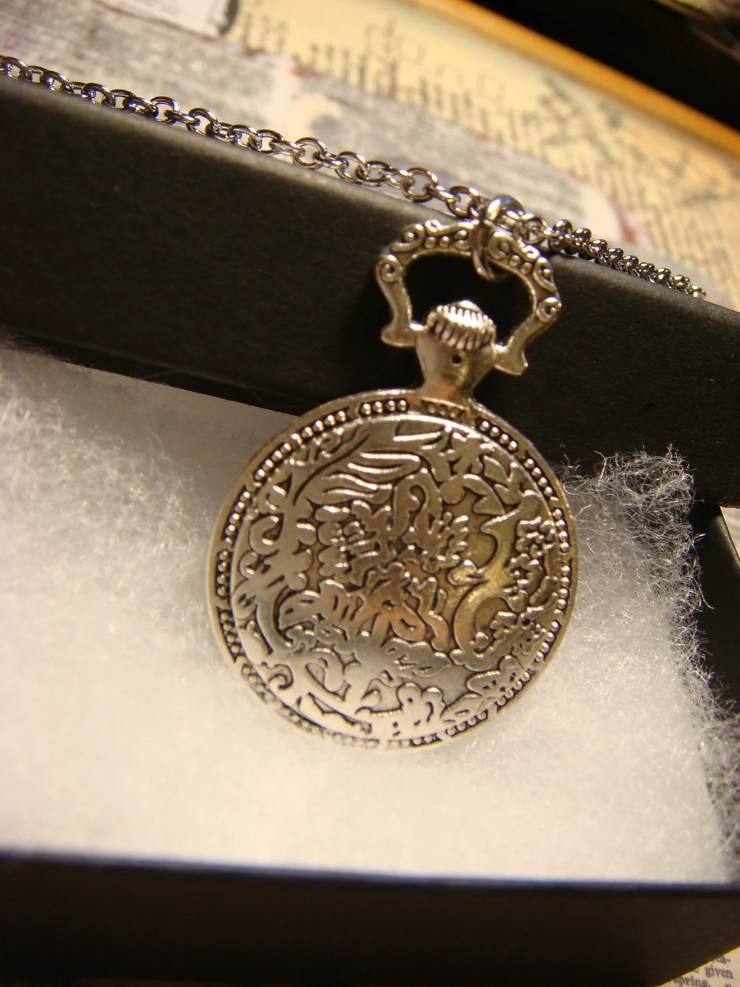 Octopus over Compass Pocket Watch Pendant Necklace