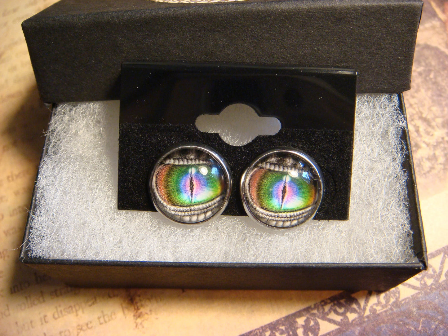 Dragon Eye Image Stainless Steel Stud Earrings