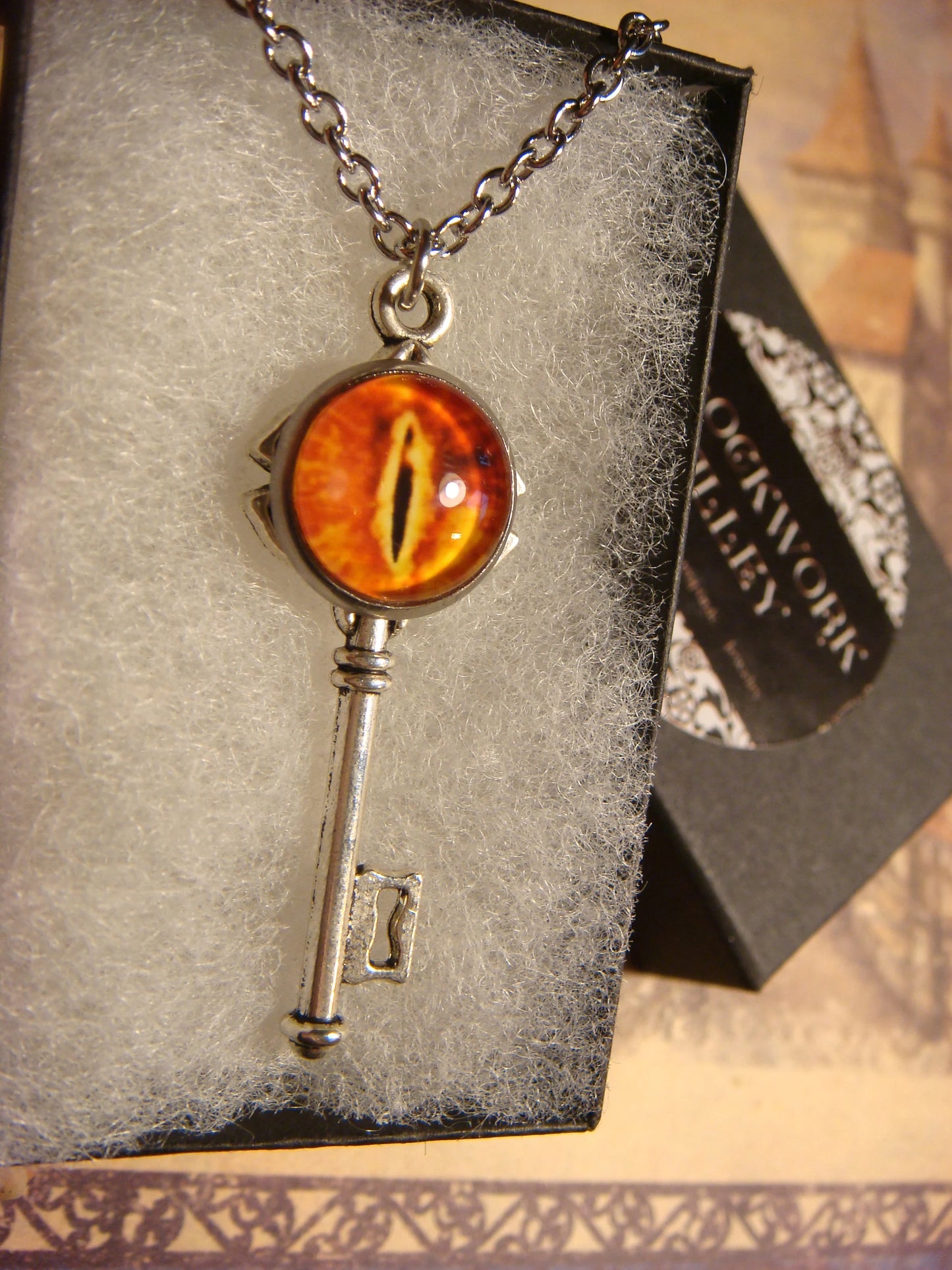 Fire Eye Image Key Necklace