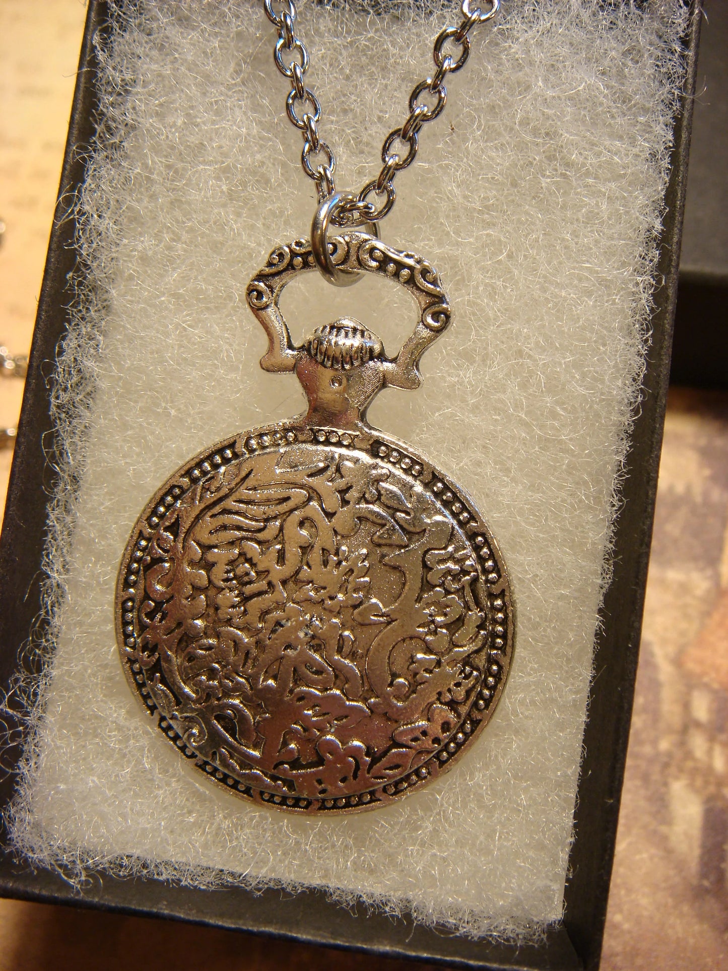Anchor over Map Pocket Watch Pendant Necklace